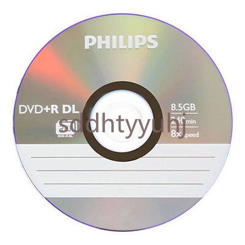 5 PHILIPS 8X DVD+R DL Dual Double Layer 8.5GB Branded Logo - Paper Sleeve