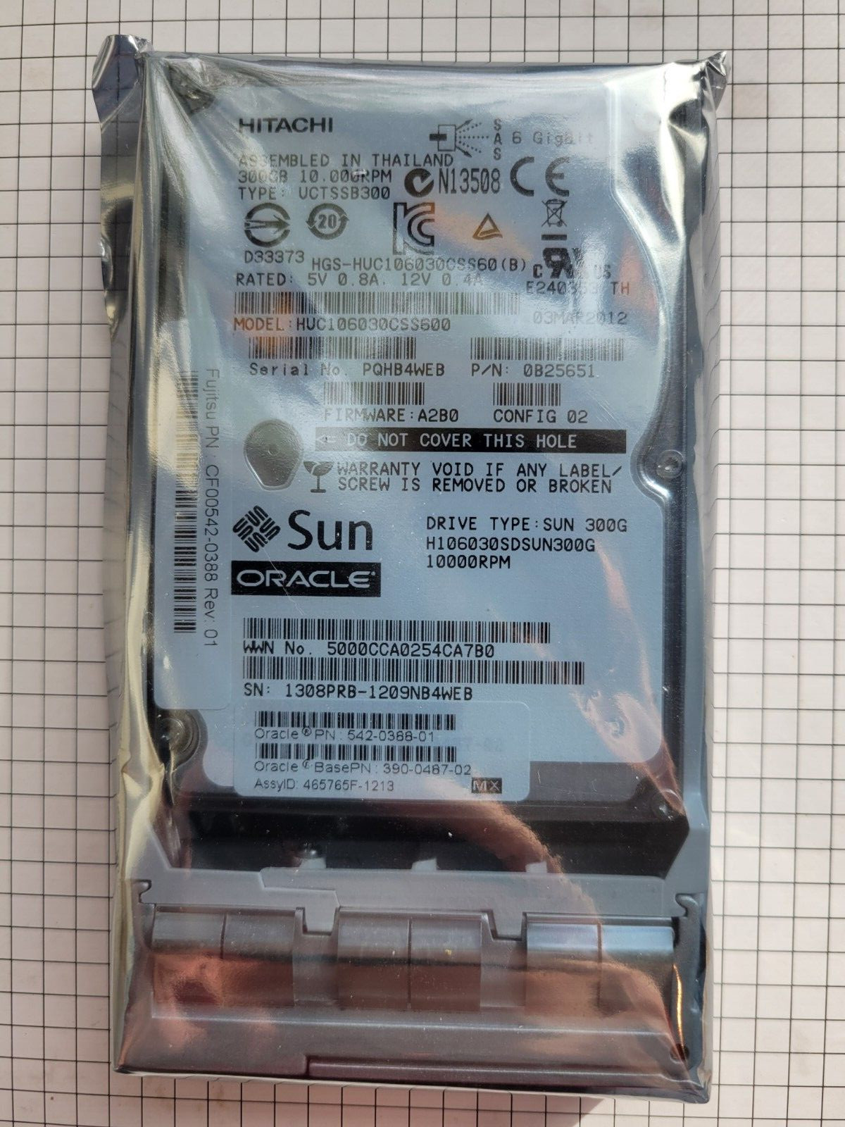 Sun Oracle 542-0388 300GB 10K RPM Hitachi Hard Drive New