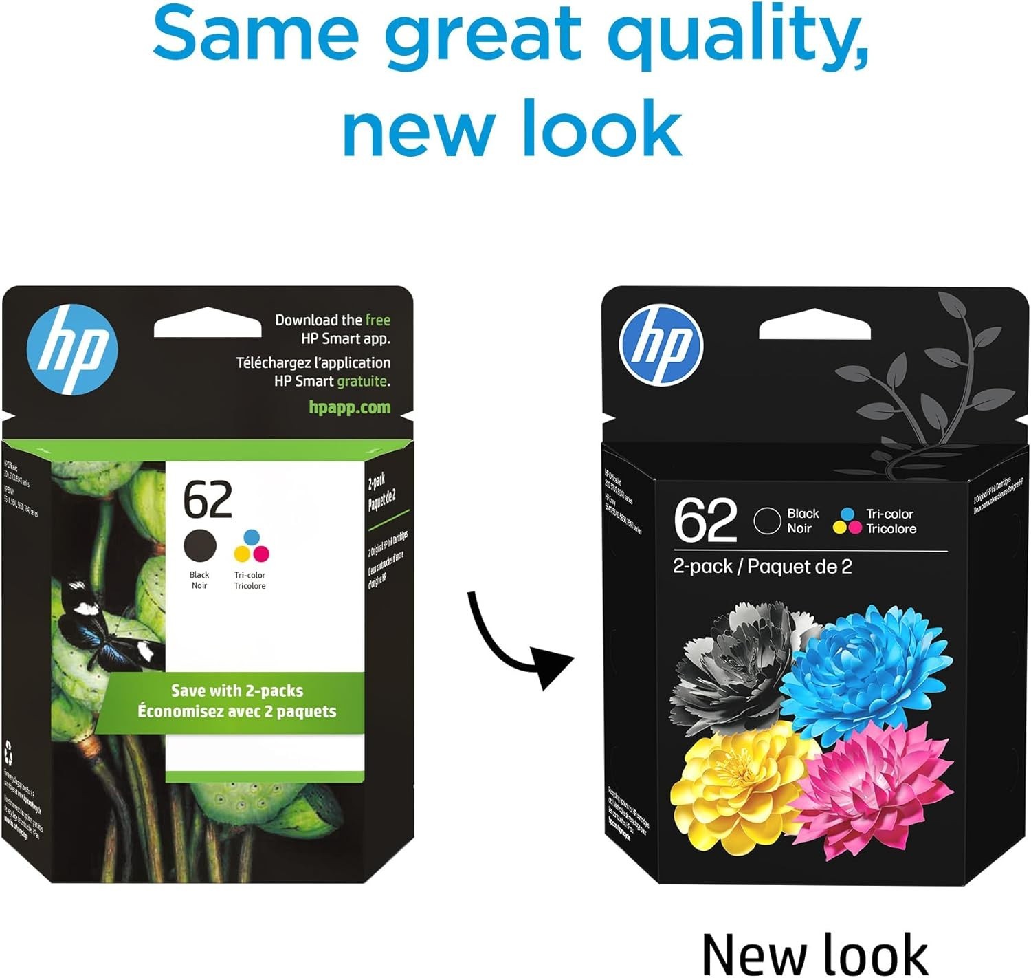 Genuine - HP 62 Black & Tri-Color Ink Cartridge N9H64FN - 2-Pack August 2027 NEW