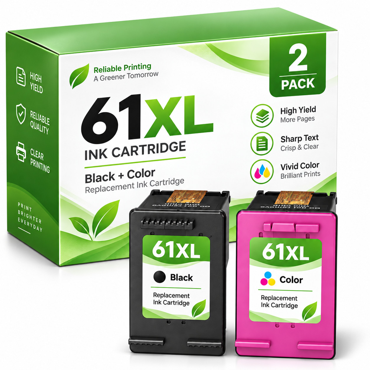61XL 61 Ink Cartridges Combo Replacement For Envy 4500 4502 5530 OfficeJet 4630 