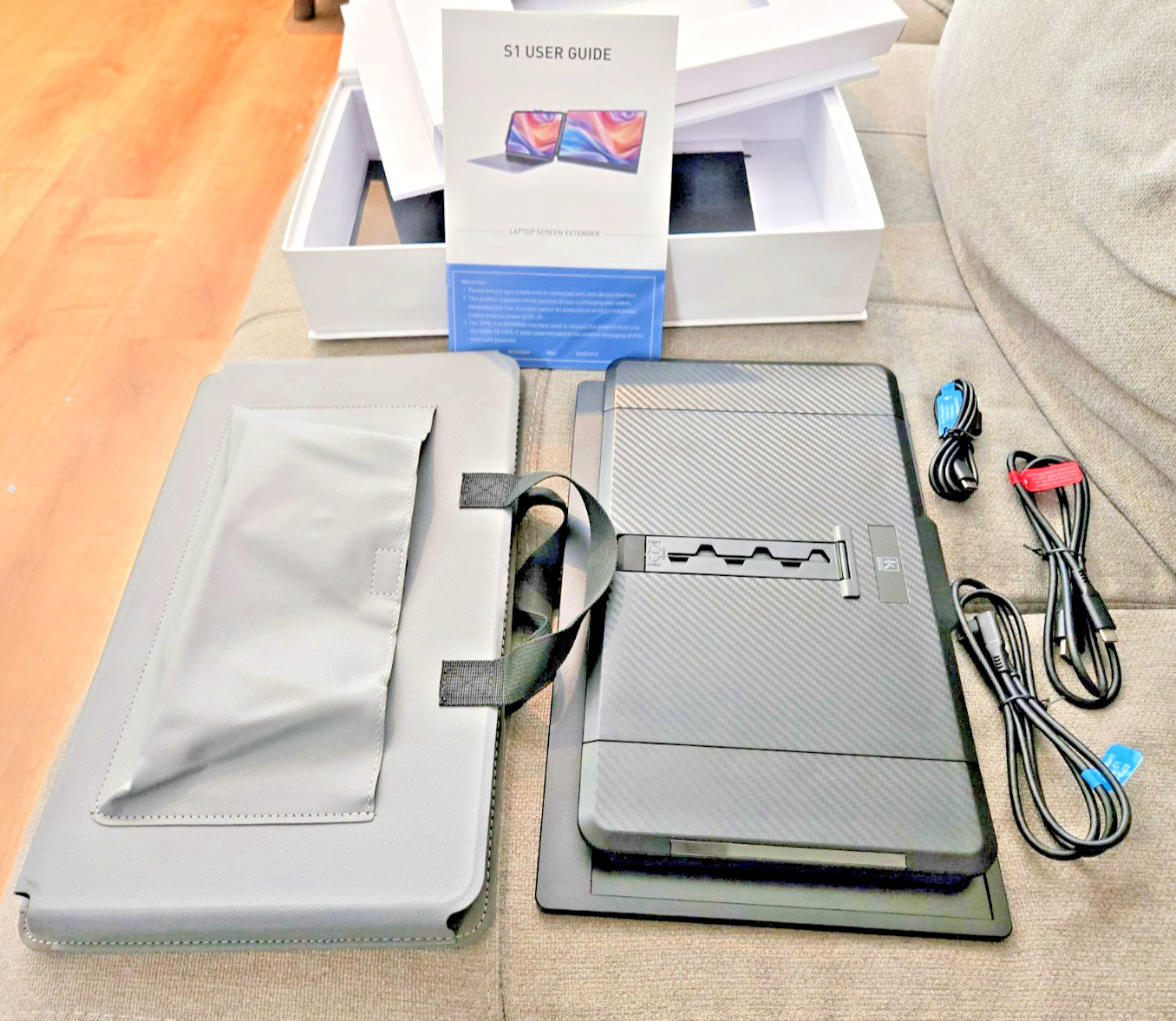 KEFEYA S1 Dual Laptop Screen Extender 14" Port Monitor FHD 1080P IPS Open Box