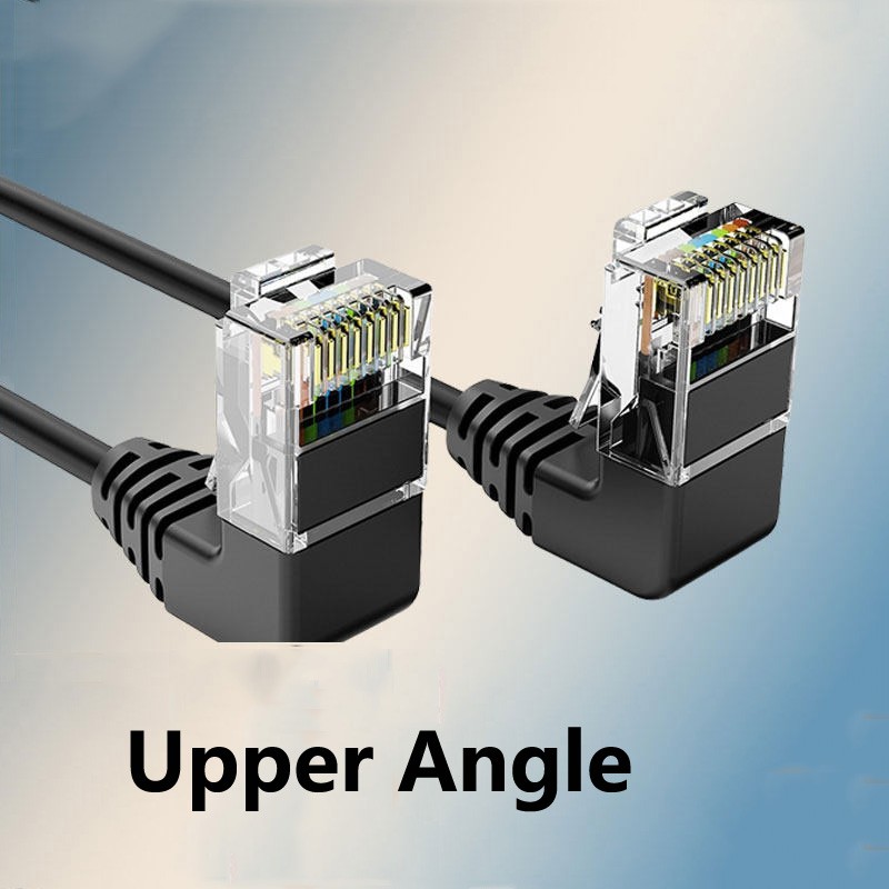 Network Cable Right Angled 90 degree Head Cat6 Ethernet Internet Lead 0.25 to 2m