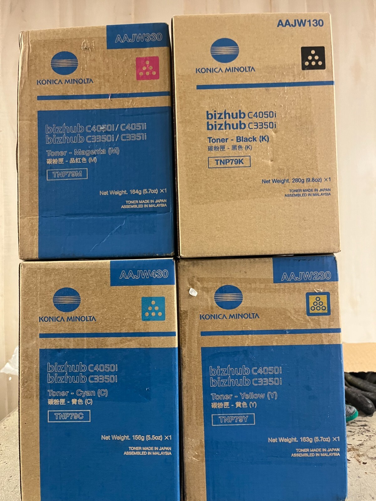 Konica Minolta TNP79 Complete Toner Set Yellow Magenta Cyan Black