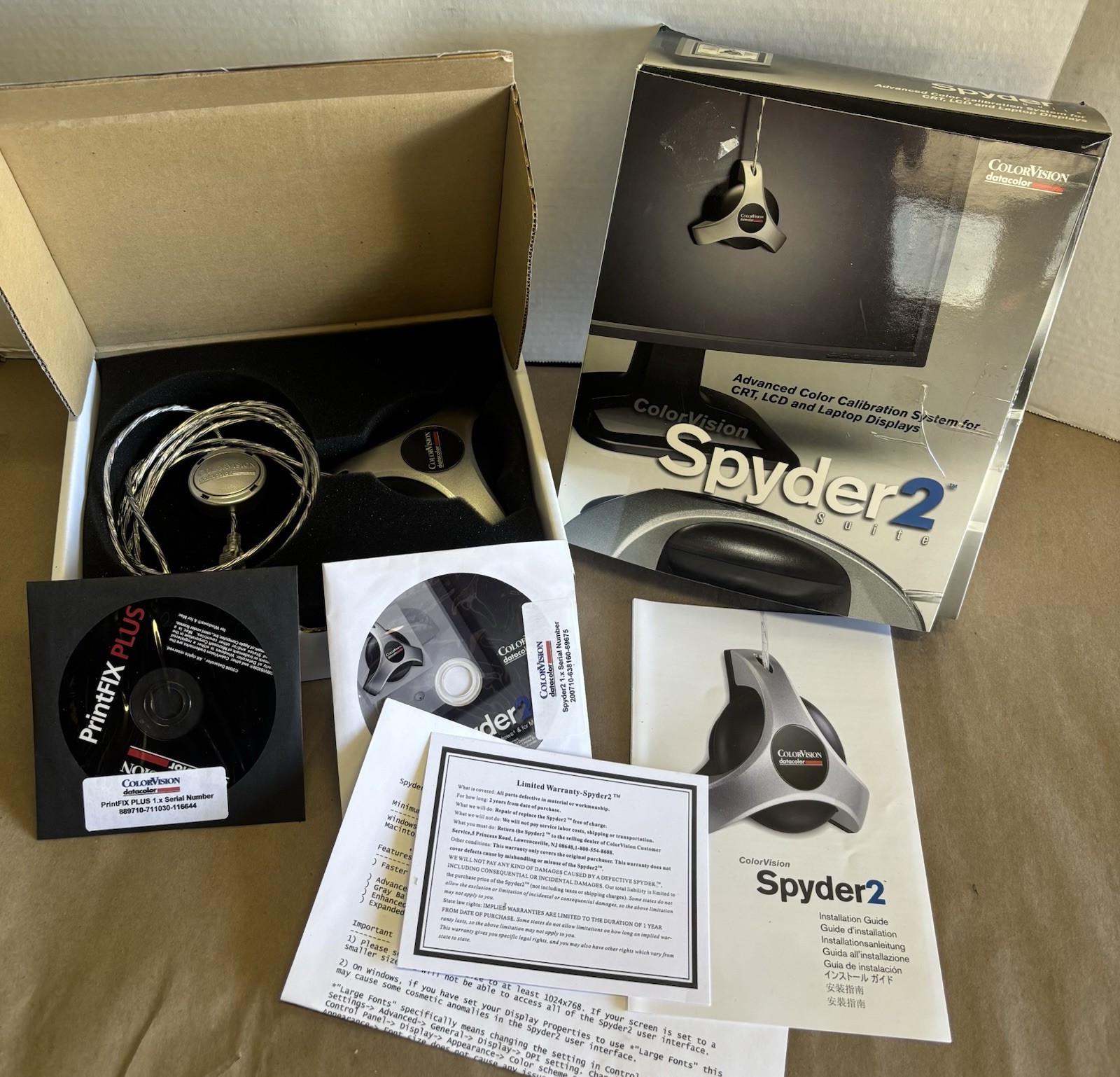 Datacolor ColorVision Spyder 2 Suite Monitor Color Calibration System CRT LCD