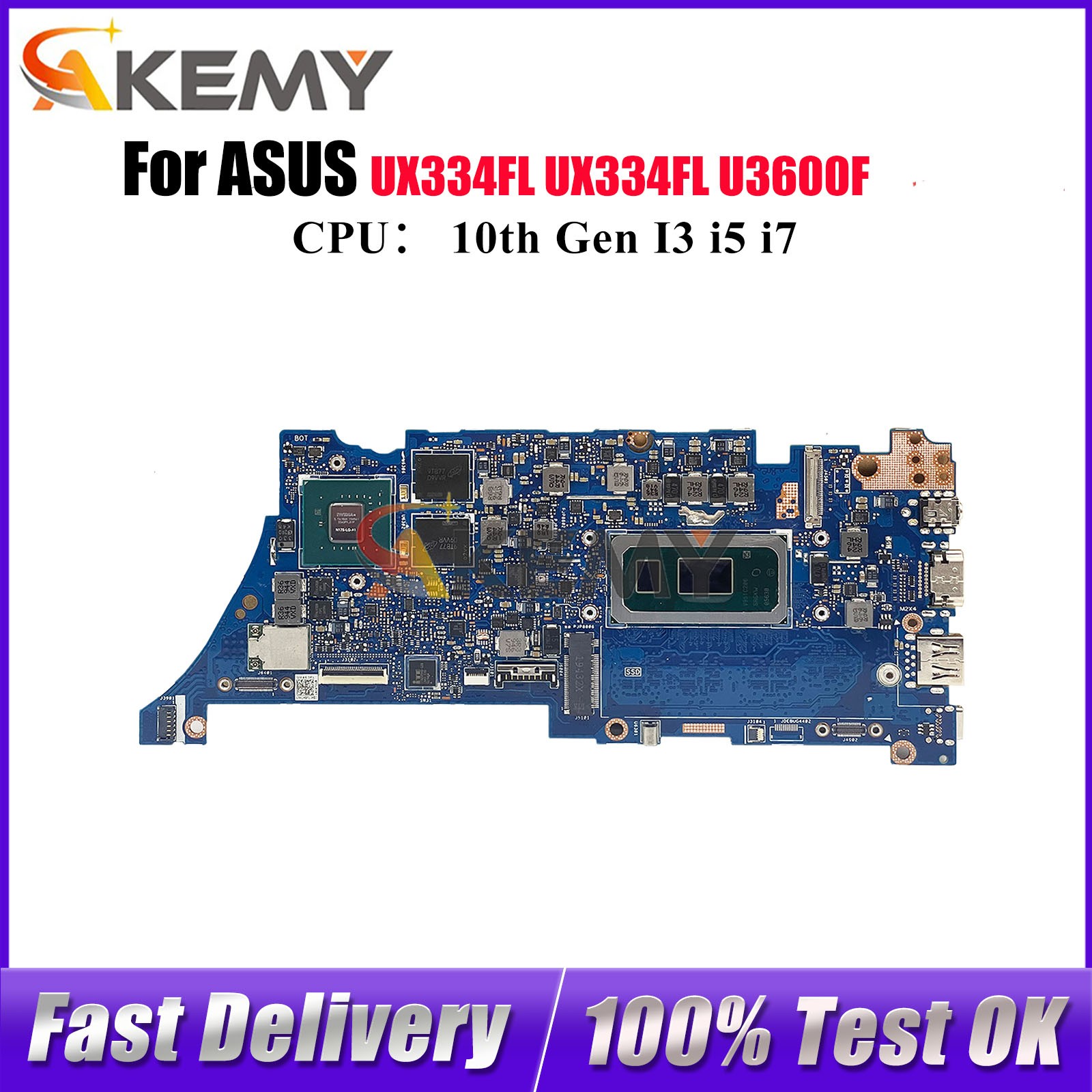 UX334FL Laptop Motherboard For ASUS U3600F U4600F UX463FL Mainboard W/CPU