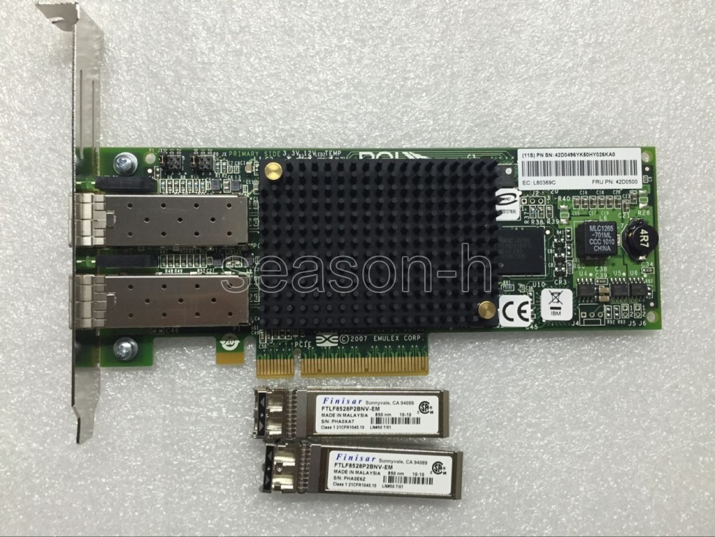 IBM Emulex 8Gb FC Dual-port HBA  LPE12002-e 42D0500 42D0496 