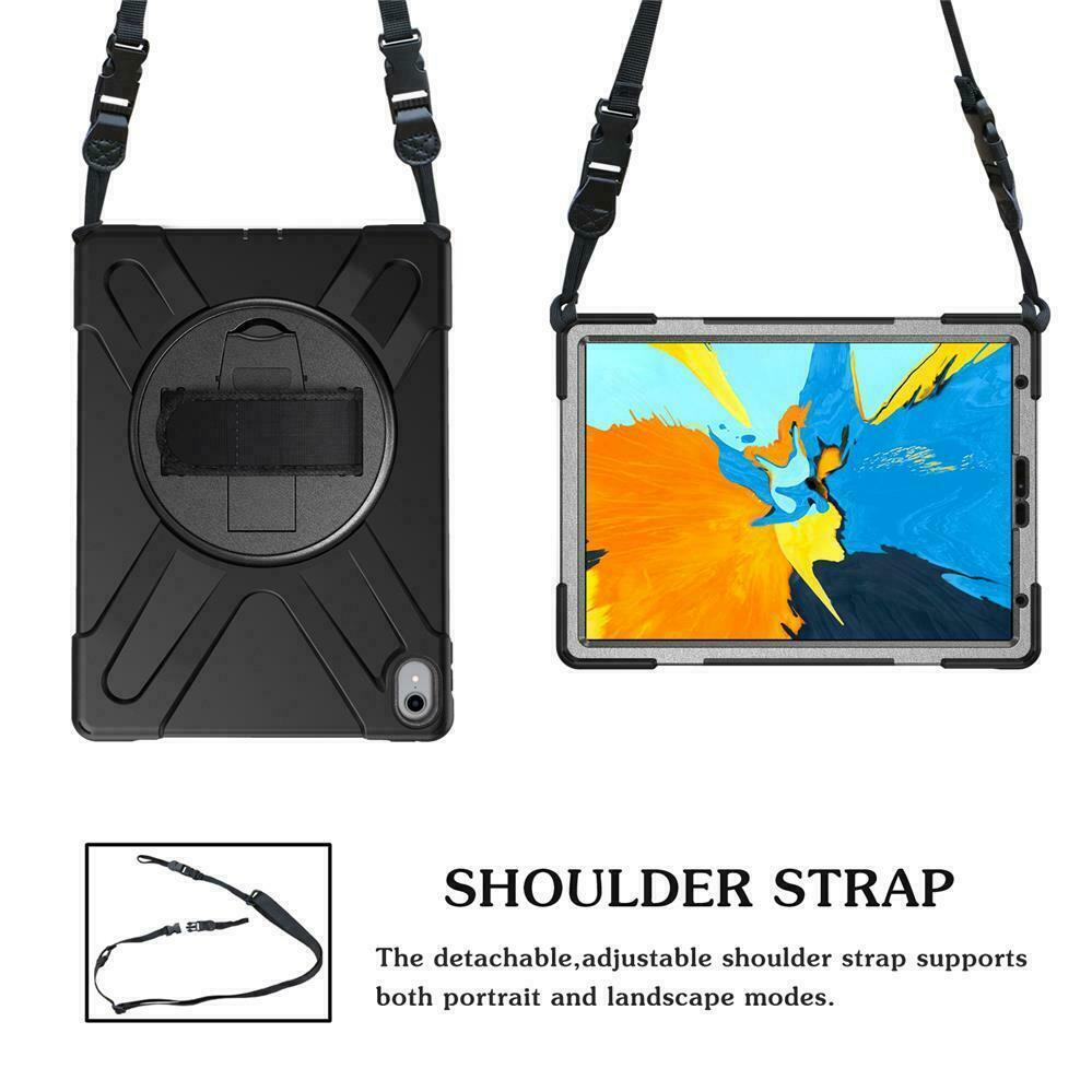 Hybrid Rugged Hard With Strap Tough Rotating Case Cover For iPad 2 3 4 iPad 5 6