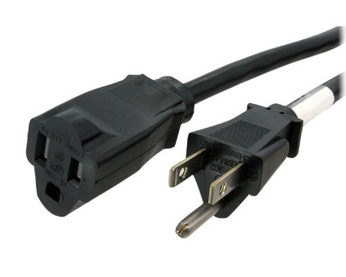 StarTech PAC10125 25ft Power Cord Extender NEMA 5-15R to 5-15P Black
