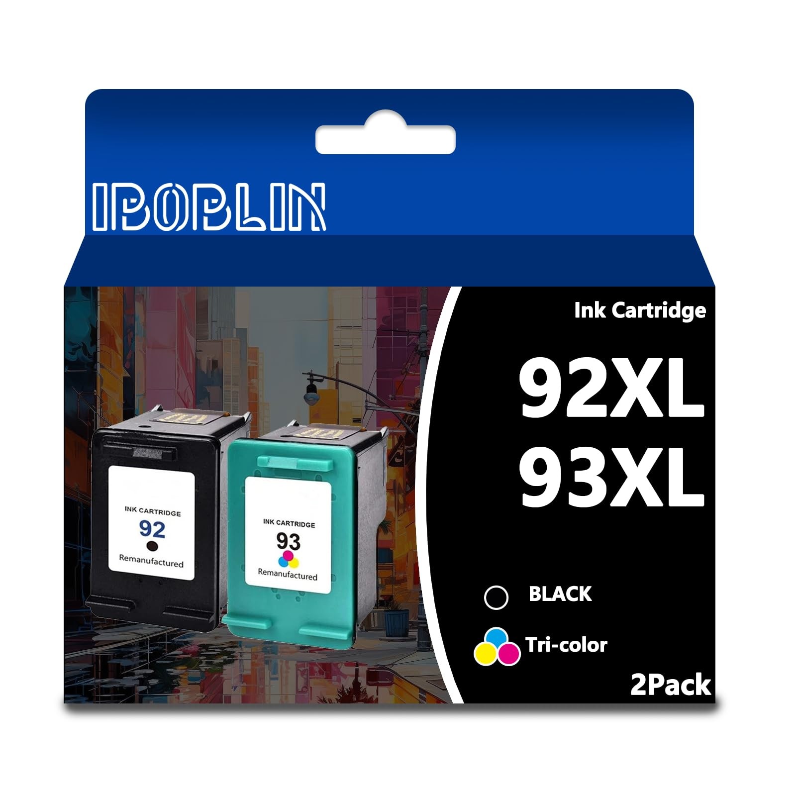 IBOBLIN High Yield 92 93 XL Ink 0.9 x 6.3 x 2.9 inches, 92XL/93XL-2PK
