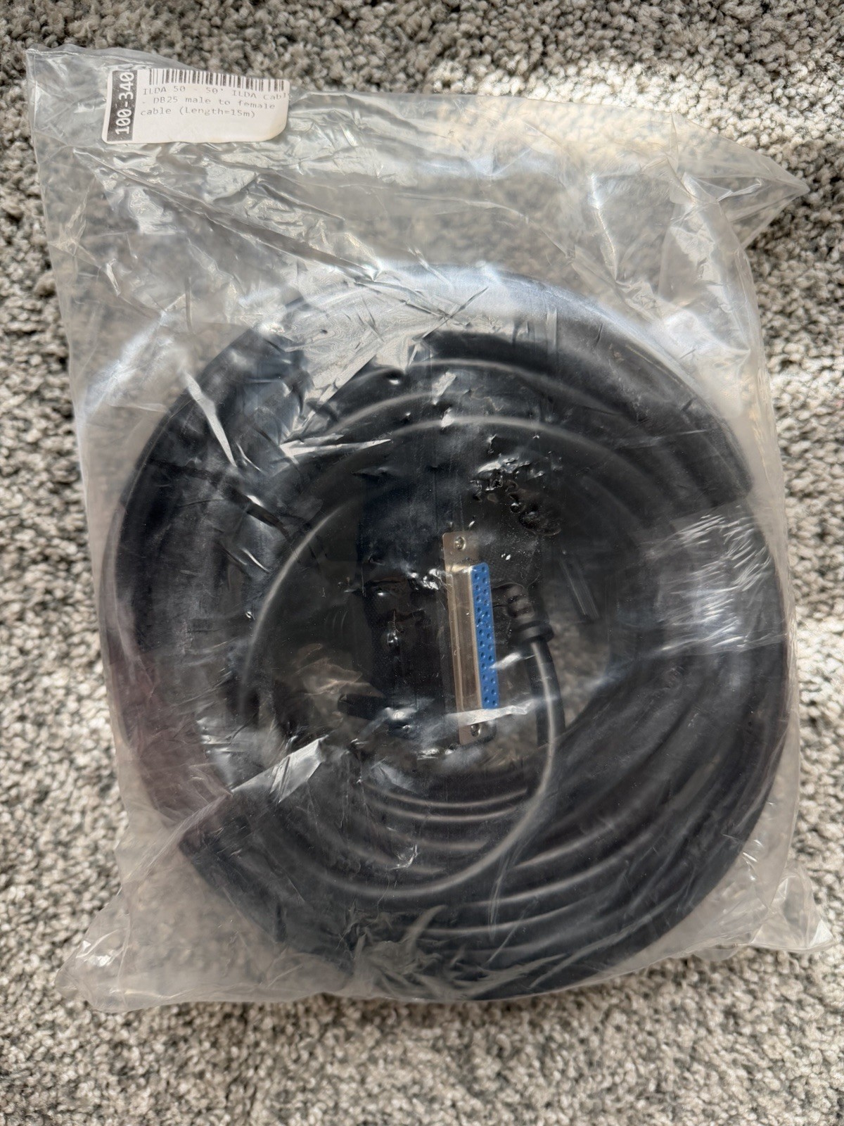 ILDA 50/50 AV Cable DB25 Male to Female Black 15m Model 100-340
