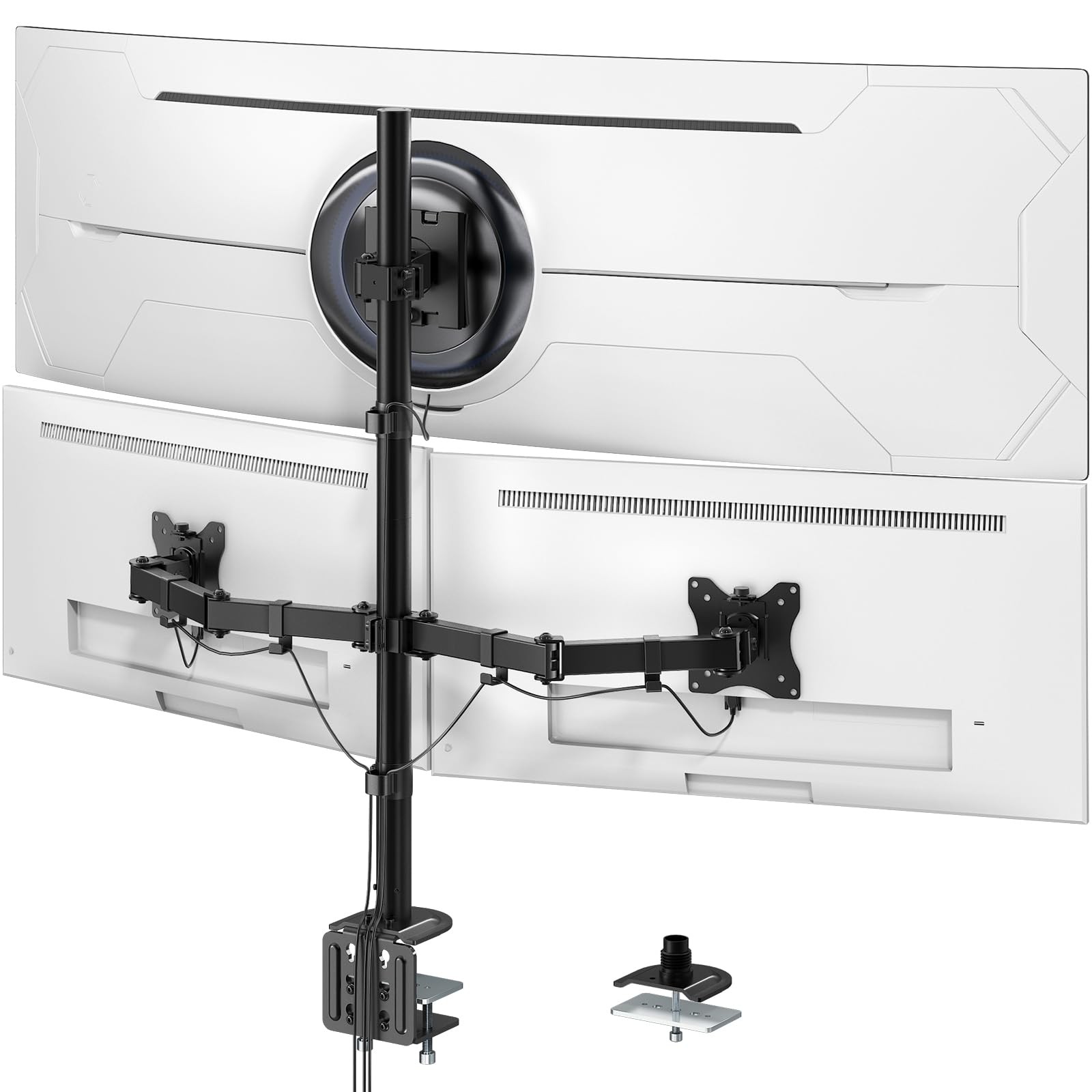 PUTORSEN Triple Monitor Mount for Up to 49" Ultrawide and 32" Monitors | Extr...