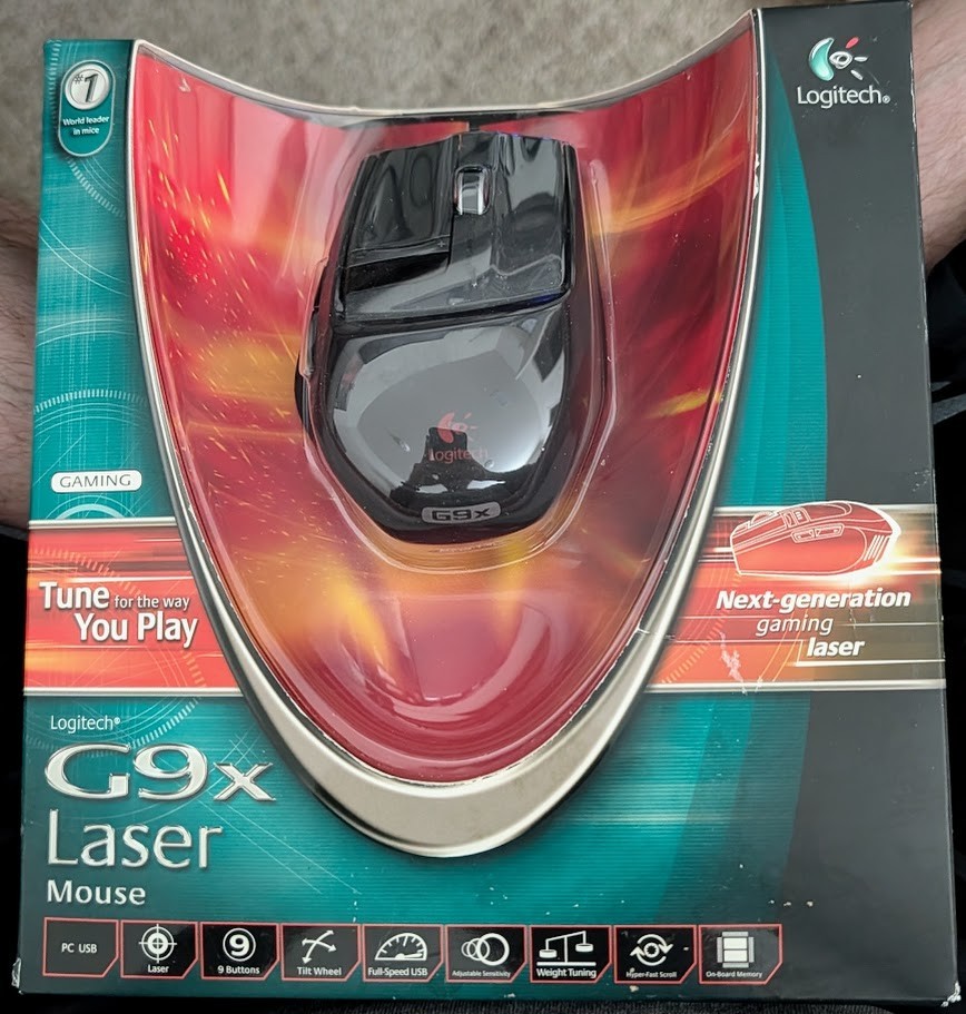 Logitech G9x Laser Gaming Mouse 5700 DPI NEW FACTORY SEALED Vintage Rare NOS