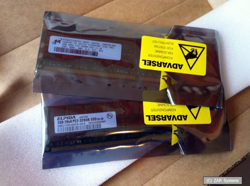 IBM Lenovo 4GB RAM Kit (2x 2GB) DIMM 240-PIN, DDR2, 400MHz ECC, 73P2867, 39M5812