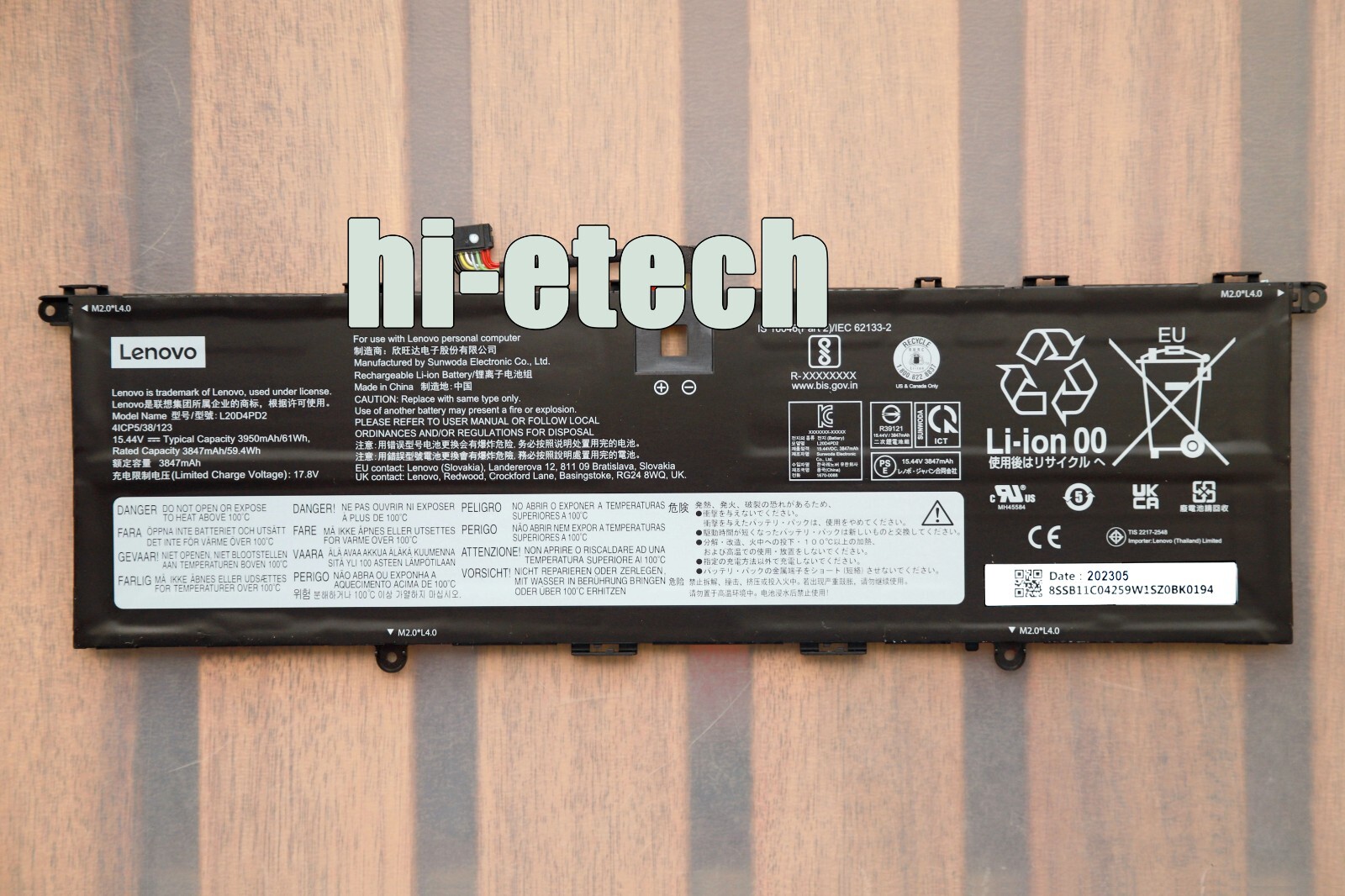 Genuine L20B4PD2 L20C4PD2 L20D4PD2 OEM Battery For Lenovo ThinkBook 14p G2 ACH