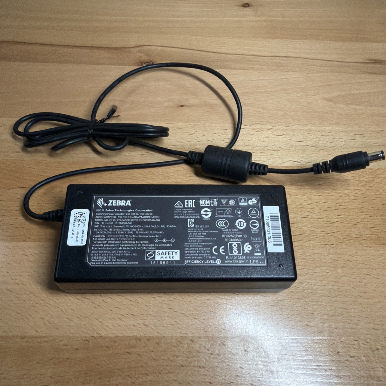 NEW Genuine Zebra 75W AC Power Supply Adapter FSP075-RAAN2 FSP075-RAAM