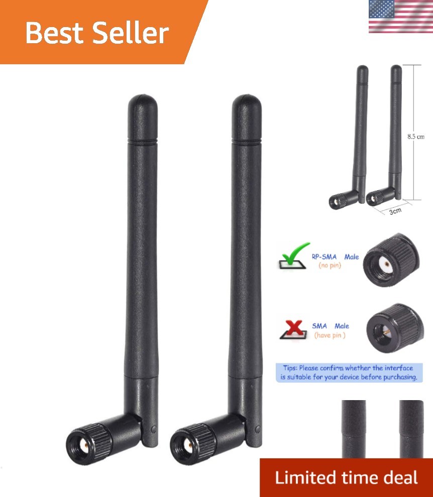 Compact Dual Band WiFi Antennas 3dBi - Perfect for Routers and Security Cameras