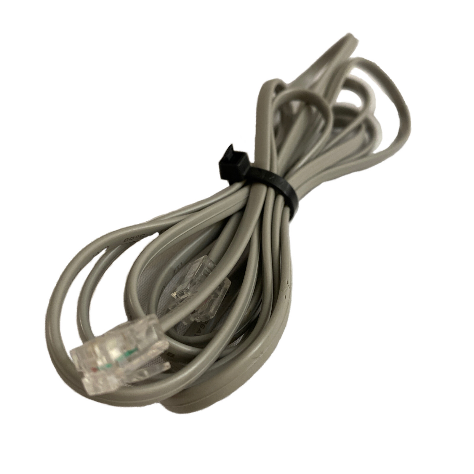Unbranded Telephone Line Cord 7-Foot Grey Flat Cable (RJ-11 to RJ-11) Universal