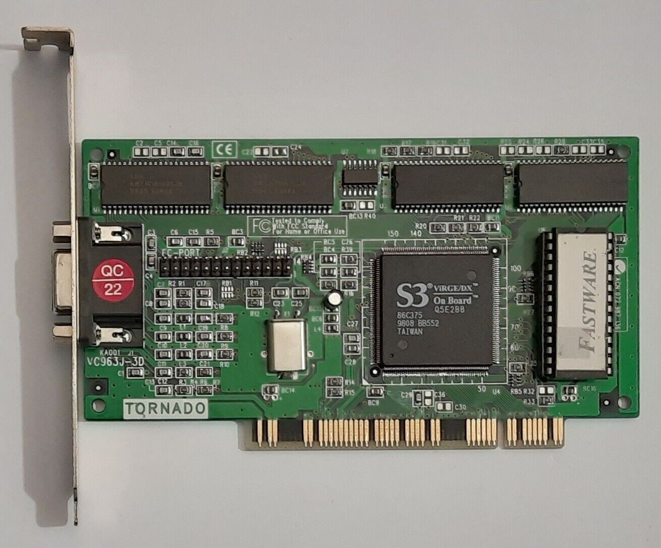 Fastware Tornado VC963J-3D PCI Graphics Card (S3 ViRGE/DX, 4MB, Retro, 1998)