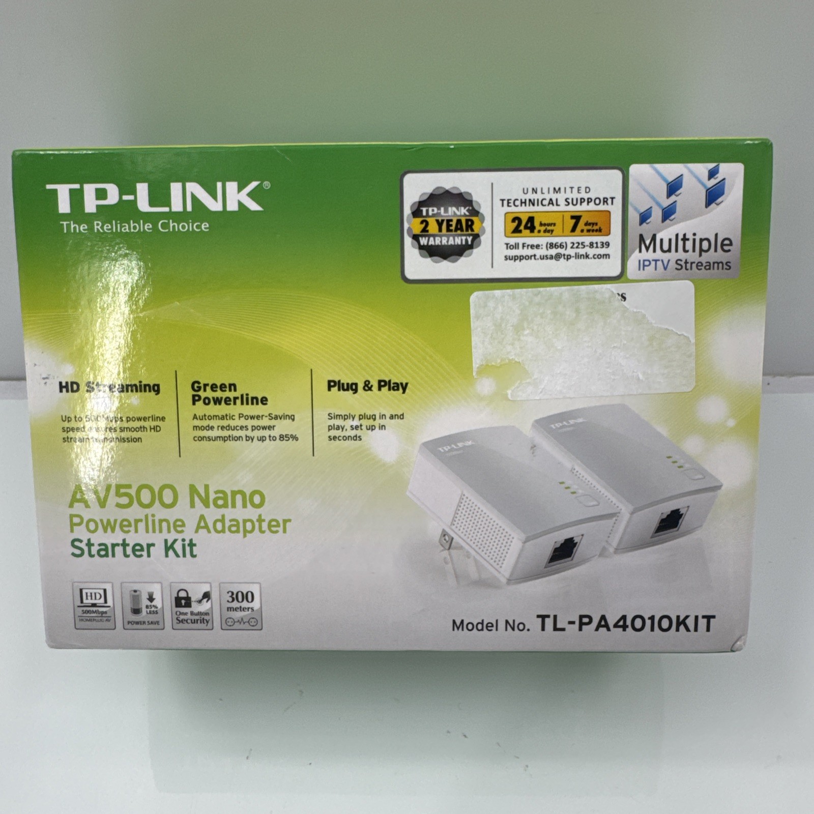 TP-Link AV500 Nano Powerline Adapter Starter Kit TL-PA4010KIT White