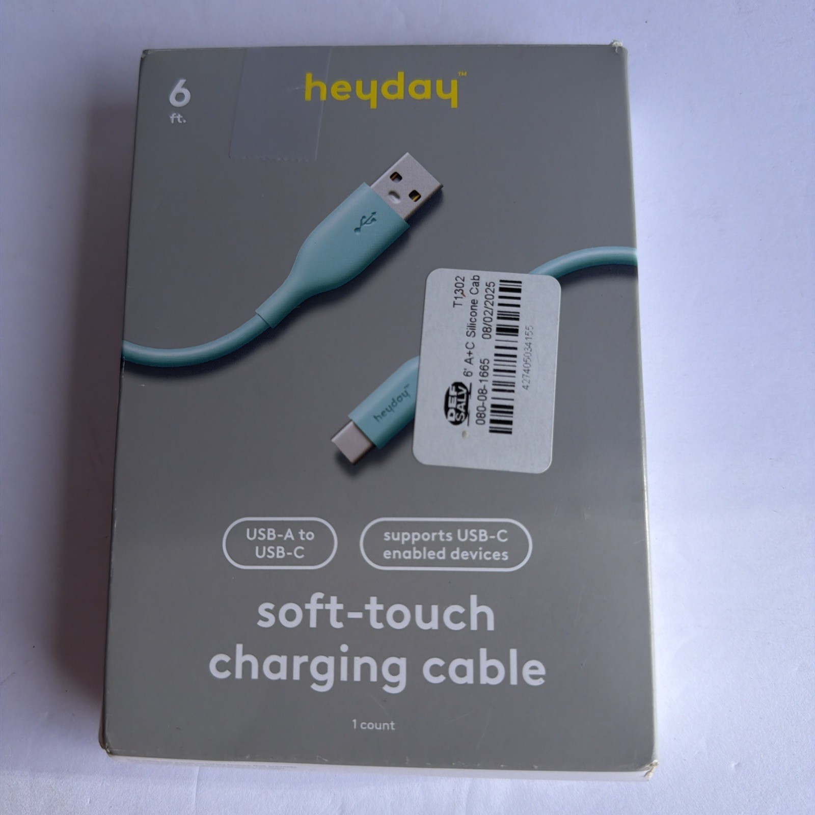 Heyday™ 6' USB-C to USB-C Silicone Cable Charger - Spring Teal Blue