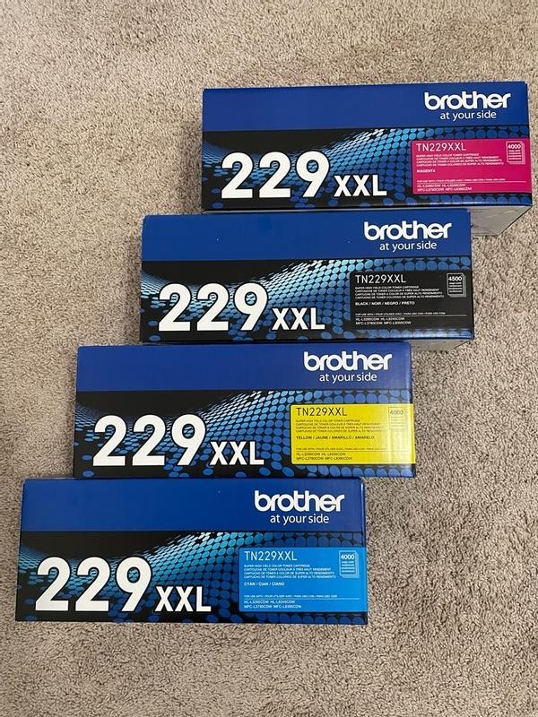 Brother TN229XXL 4PK Super High Yield Toner Set BK CMY for HL MFC Series
