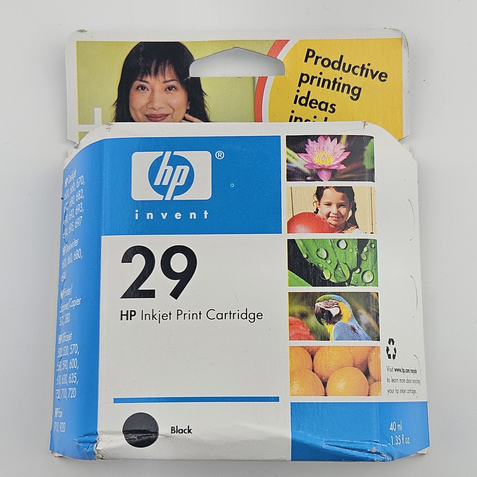 HP 29 Black Inkjet Print Cartridge 40ml Expired JAN 2007 Open Box