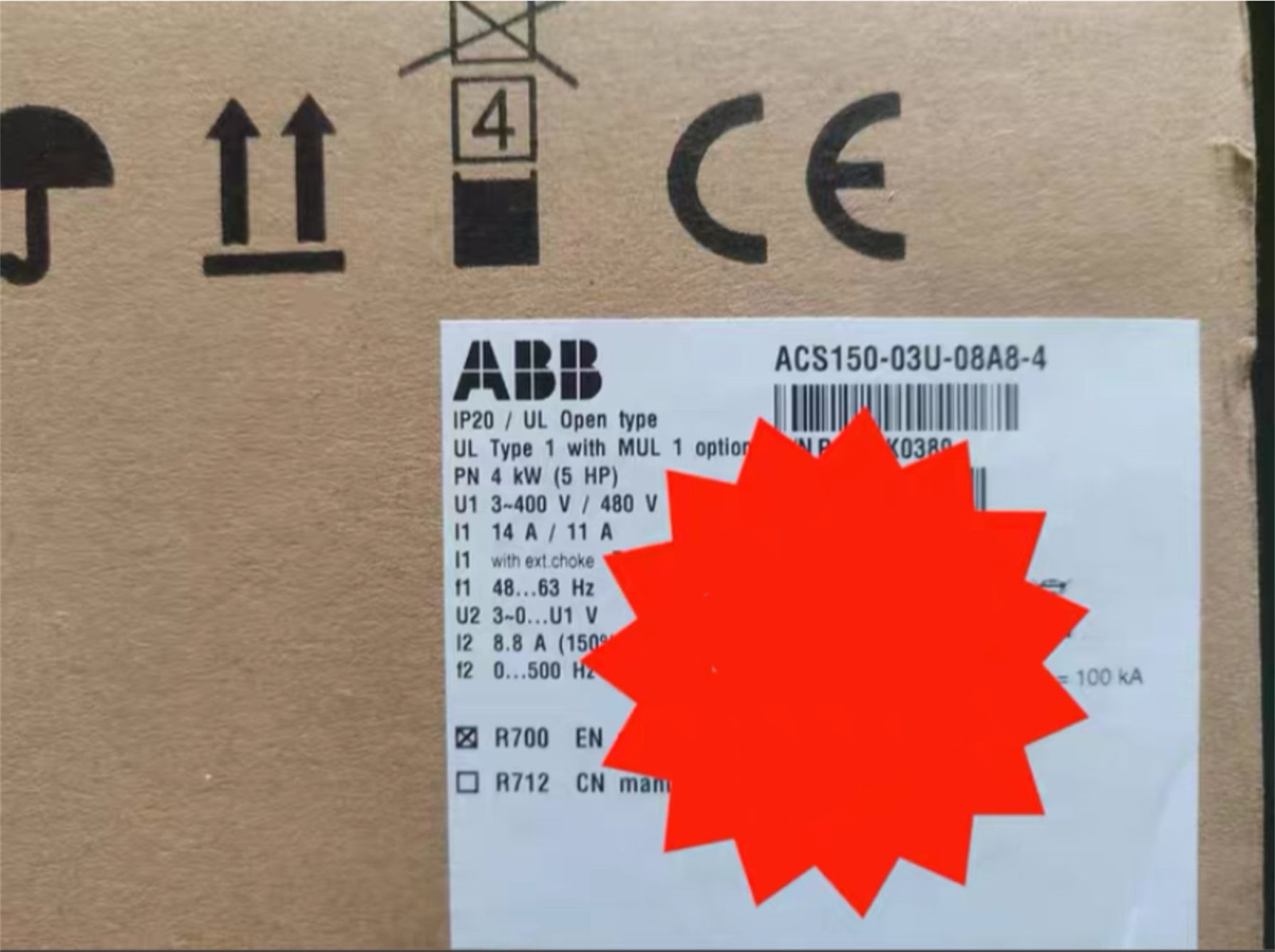 1PC NEW ABB ACS150-03U-08A8-4 Variable Frequency Drive fedex or DHL