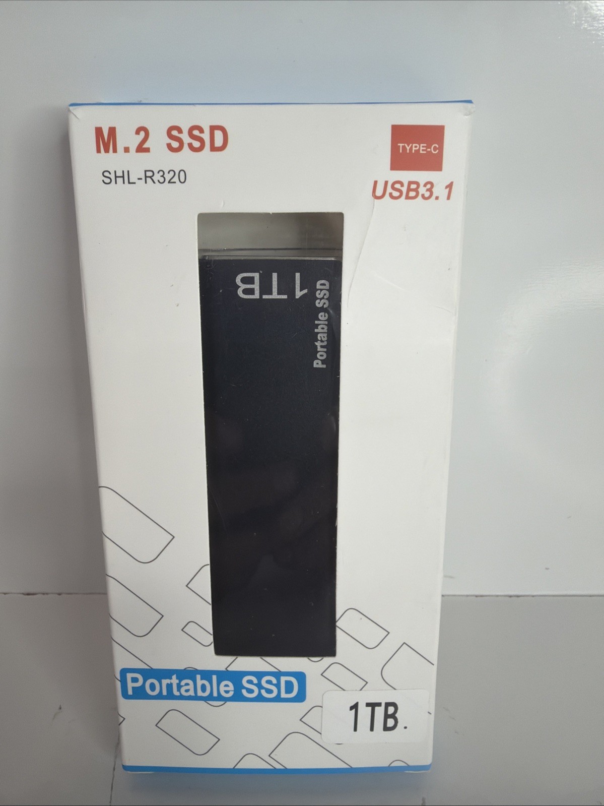 SHL-R320 1TB Portable External Ssd USB 3.1 Type-C Blue Metal Solid State Drive