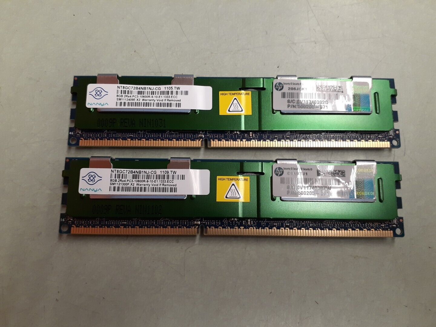 NANYA 16GB (2x8GB) NT8GC72B4NB1NJ-CG 2Rx4 PC3-10600R DDR3 RAM
