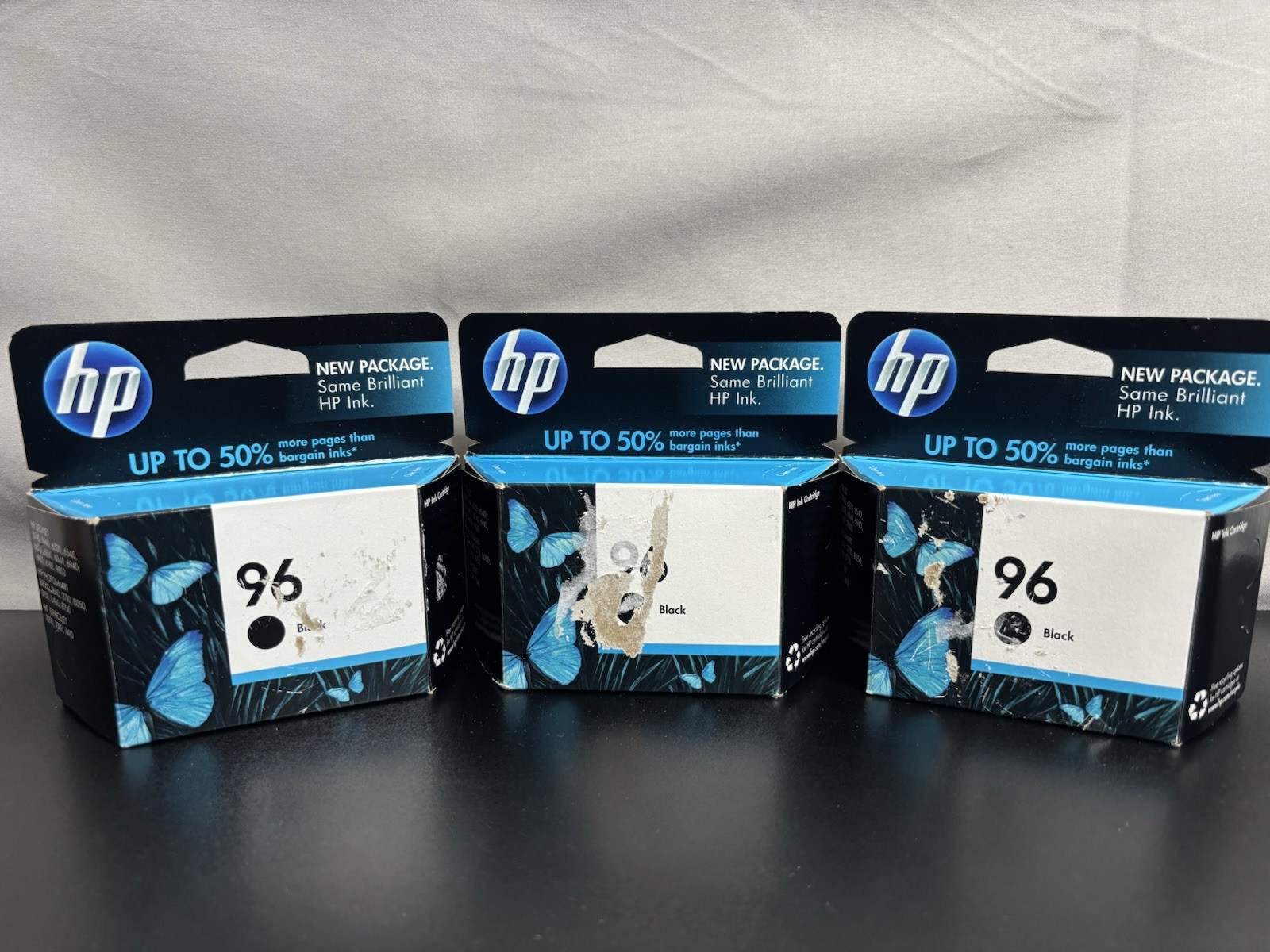 HP 96 Black 3 PACK Ink Cartridge New Genuine OEM C8767WN / EXPIRED DEC 2011