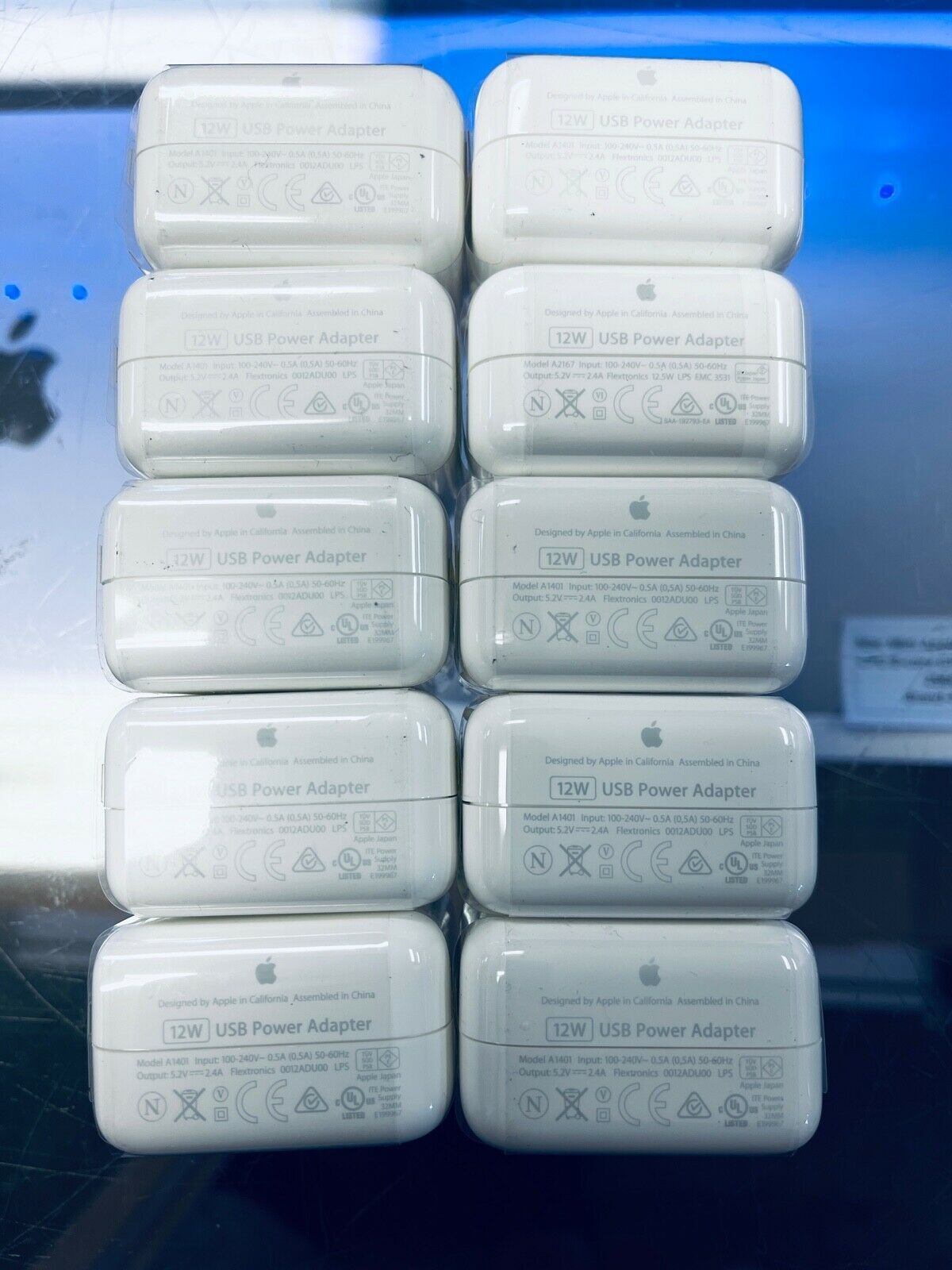 100% Genuine Original Apple iPad 12W USB Power Adapter Charger (A1401) Lot of 10