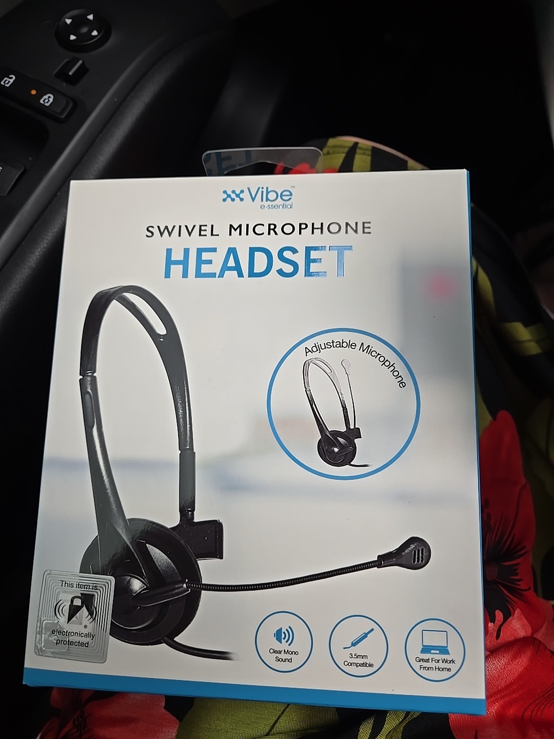 VIBE 3.5mm Plug-in Mono Headset With Swivel Microphone-Adjustab Brand New Sealed