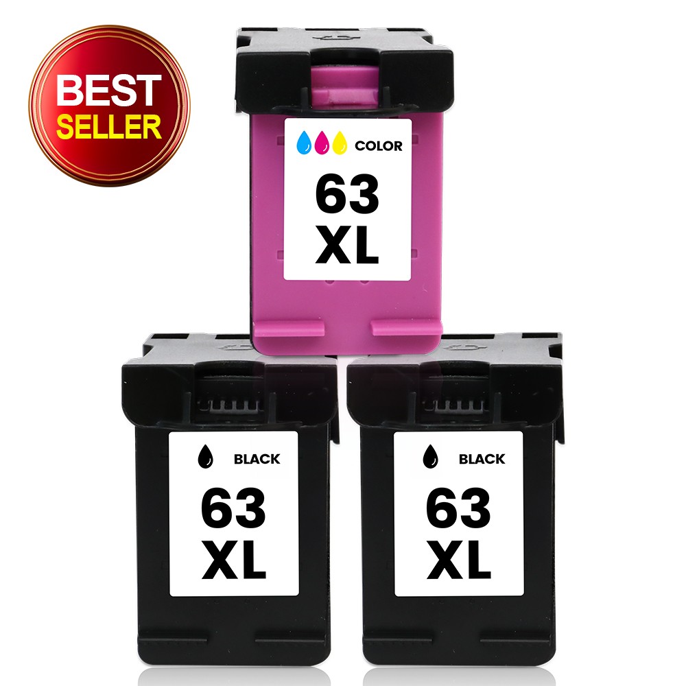 3PK For HP 63XL 2-Black & 1-Color Ink Cartridges 5222 5232 5252 5255 Printer