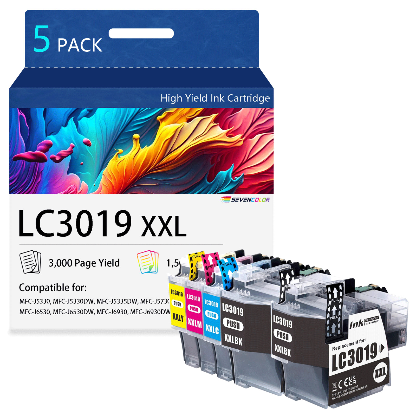LC3019XXL Super High Yield Ink Cartridge - 5Pack(2Black/1Cyan/1Magenta/1Yellow)