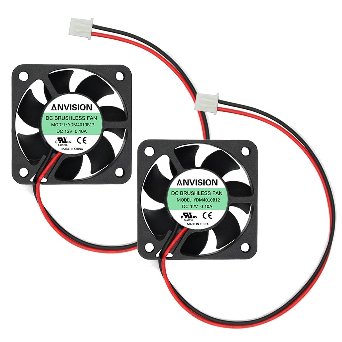 2 PCS 40mm x 10mm DC 12V Brushless Cooling Fan Dual Ball Bearing YDM4010B12