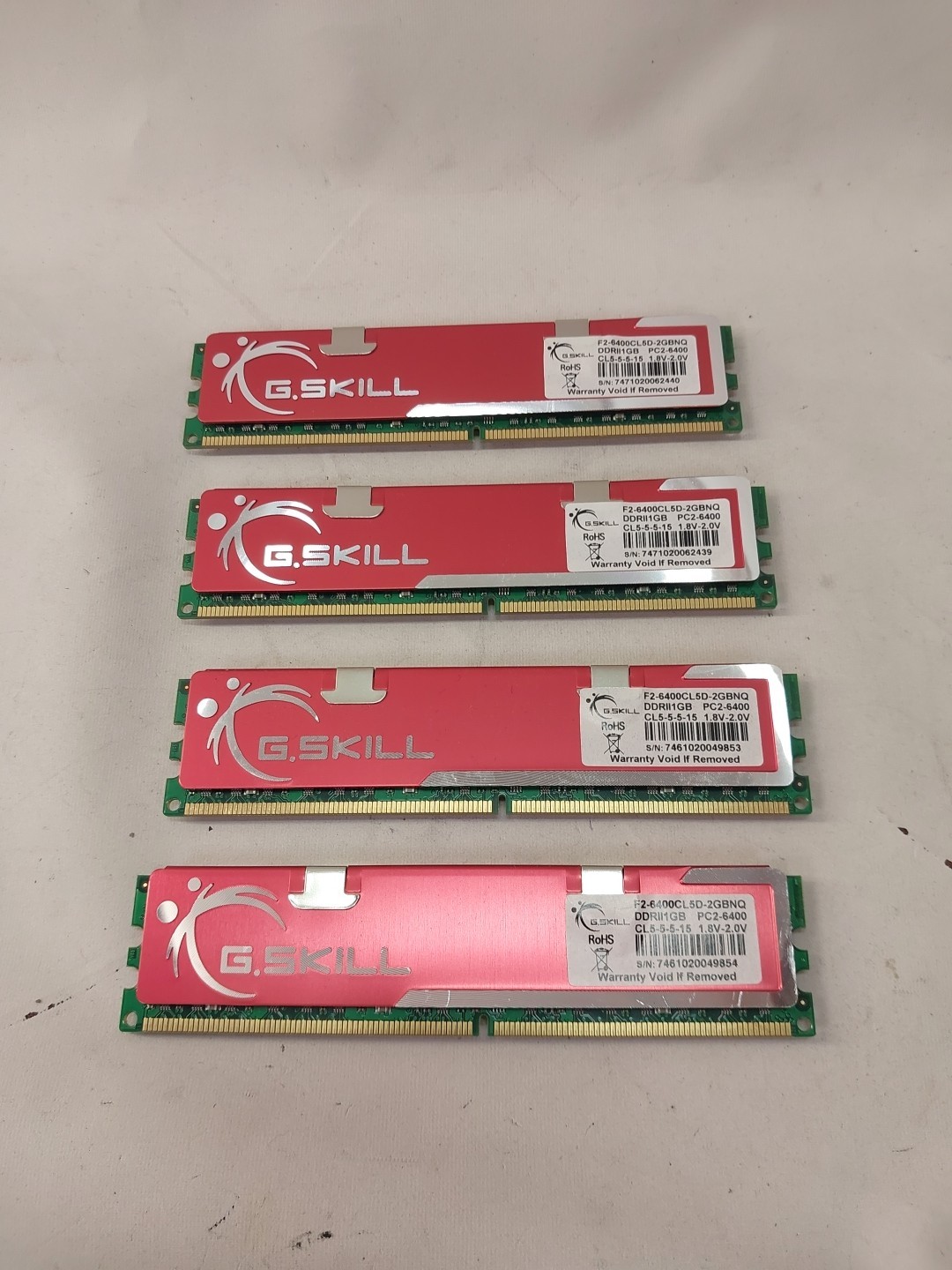G.Skill 4GB (4 x 1GB) PC2-6400 DDR2 800 Desktop PC Memory Kit F2-6400CL5D-2GBNQ