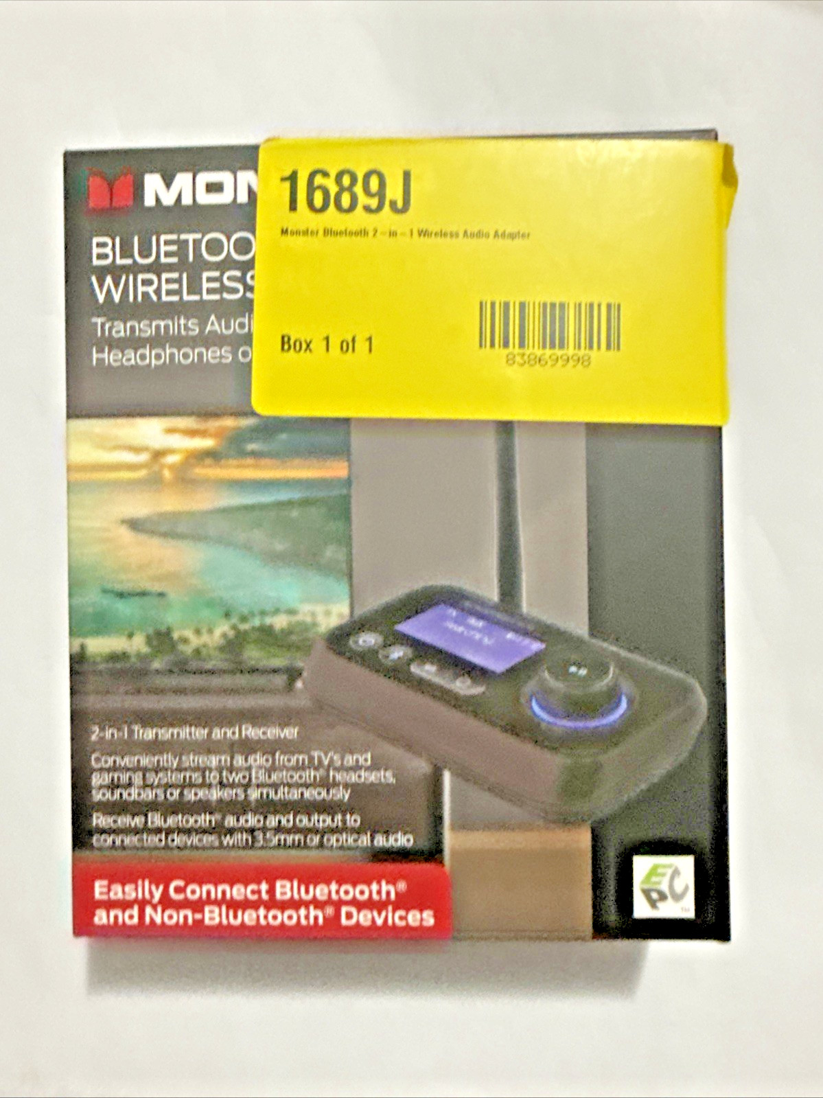 Monster Bluetooth Transmitter & Receiver, 2-in-1 Bluetooth Audio Adapter