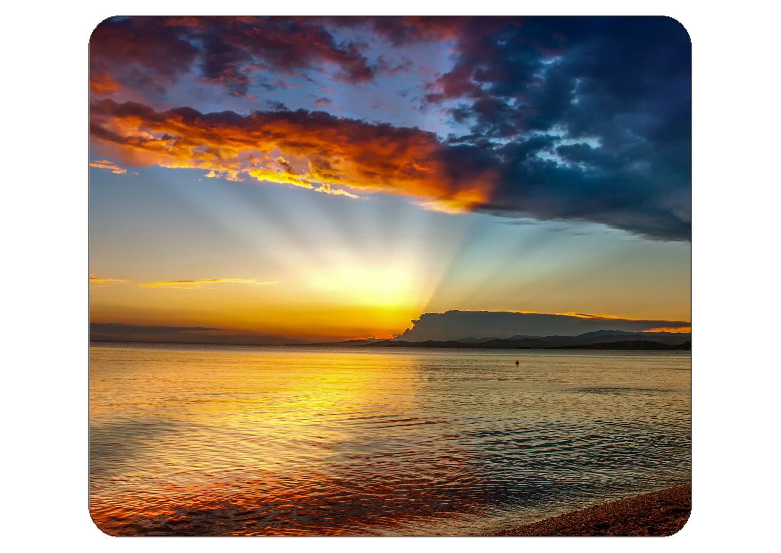 Beach Sunset Art Custom Computer or Laptop Mouse pad size 7.75" X 9.25" X 5mm