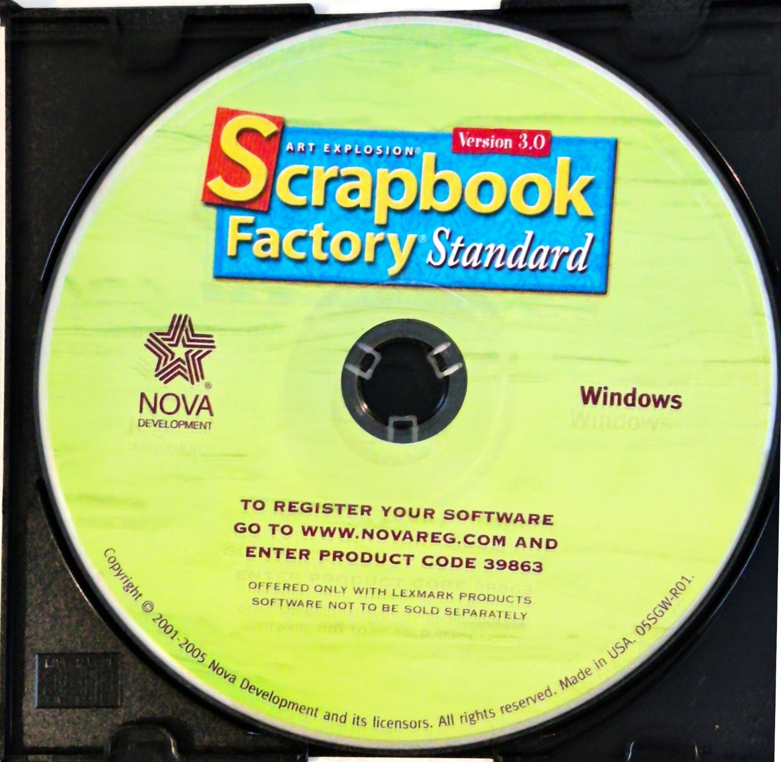 Art Explosion Scrapbook Factory Standard Version 3.0 CD ROM WIN 98/2000/ME/XP