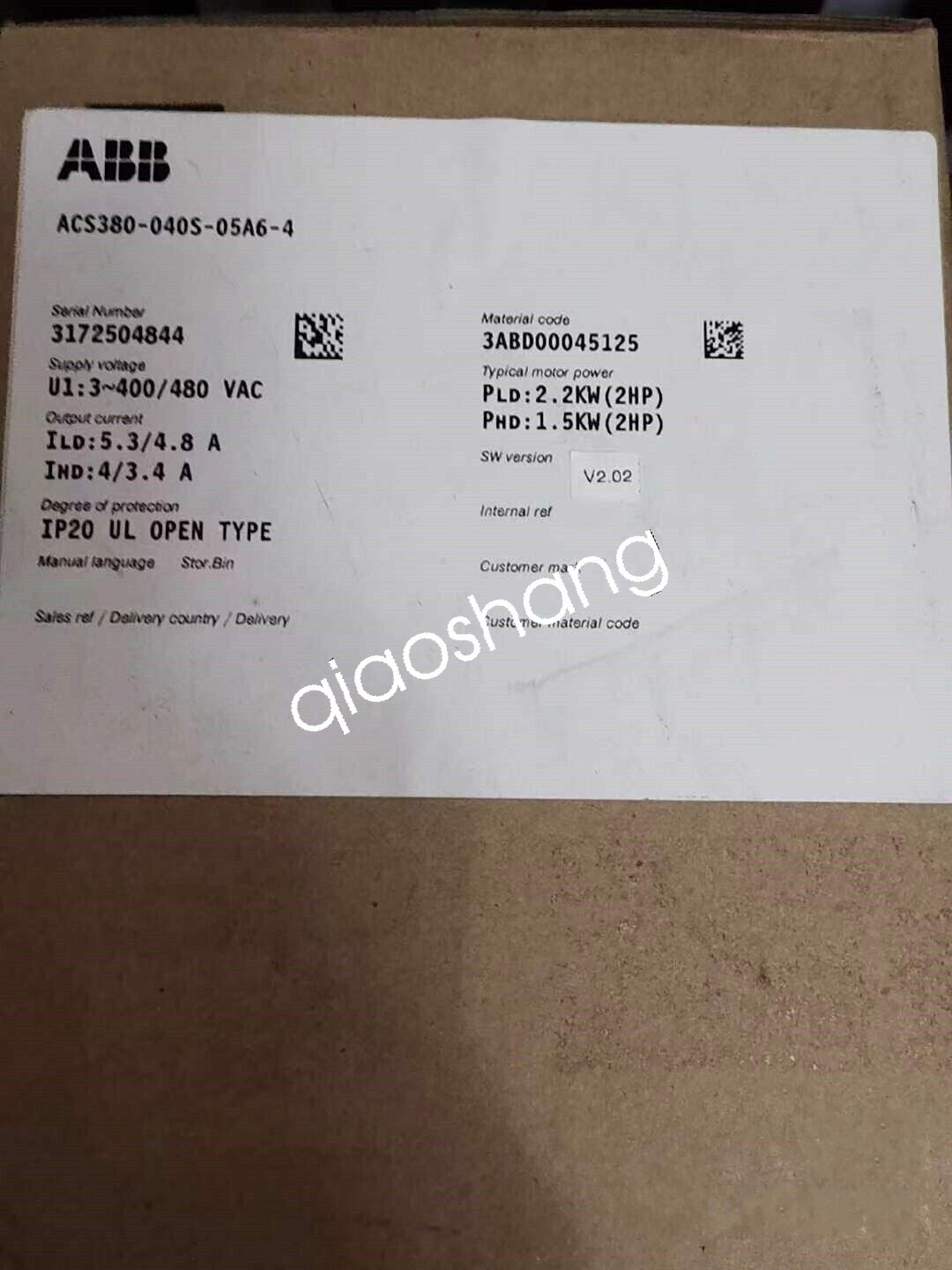 1PC NEW ACS380-040S-05A6-4 Frequency converter Via FedEx or DHL
