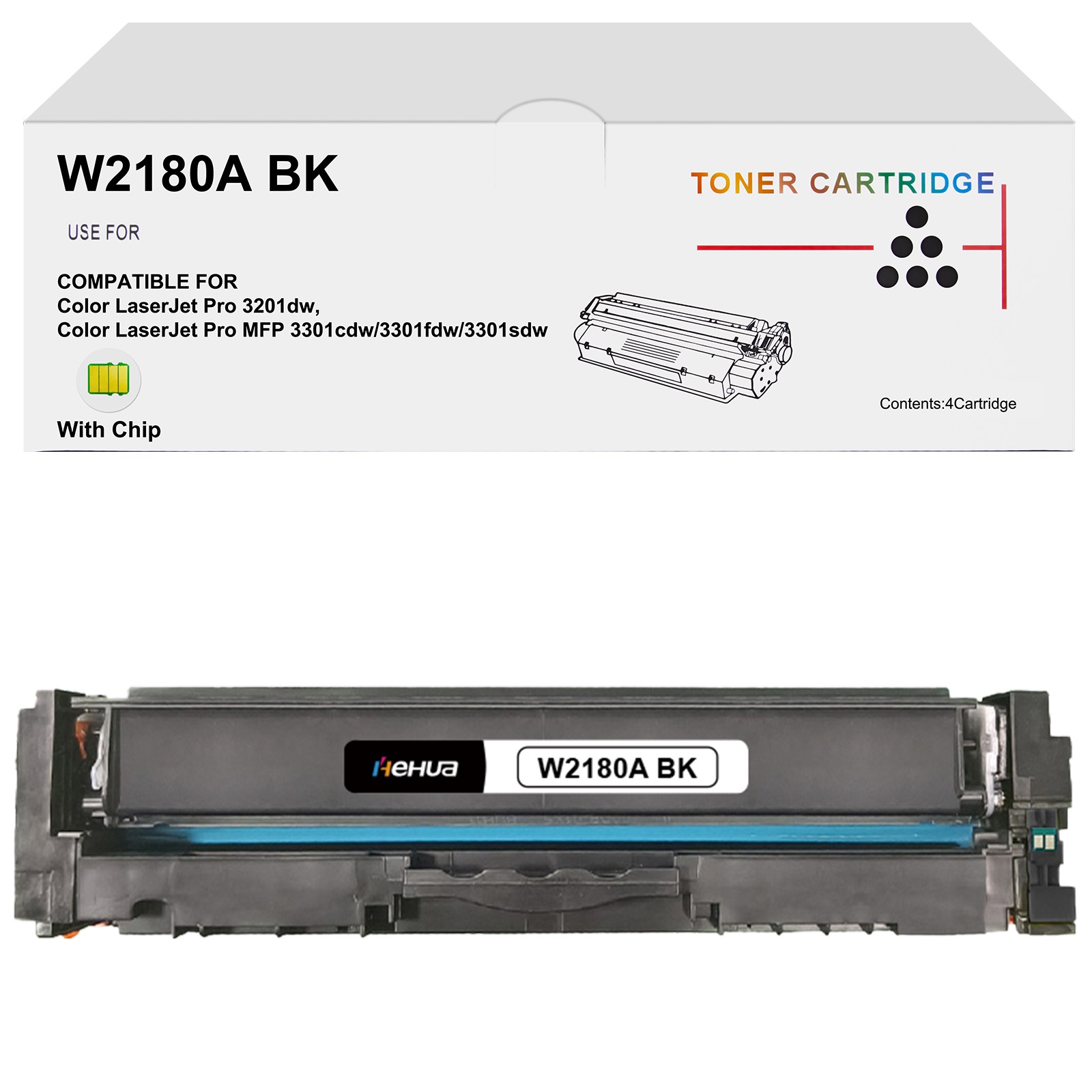 Compatible W218A Toner Cartridge for HP Color LaserJet Pro MFP 3301 cdw/fdw/sdw