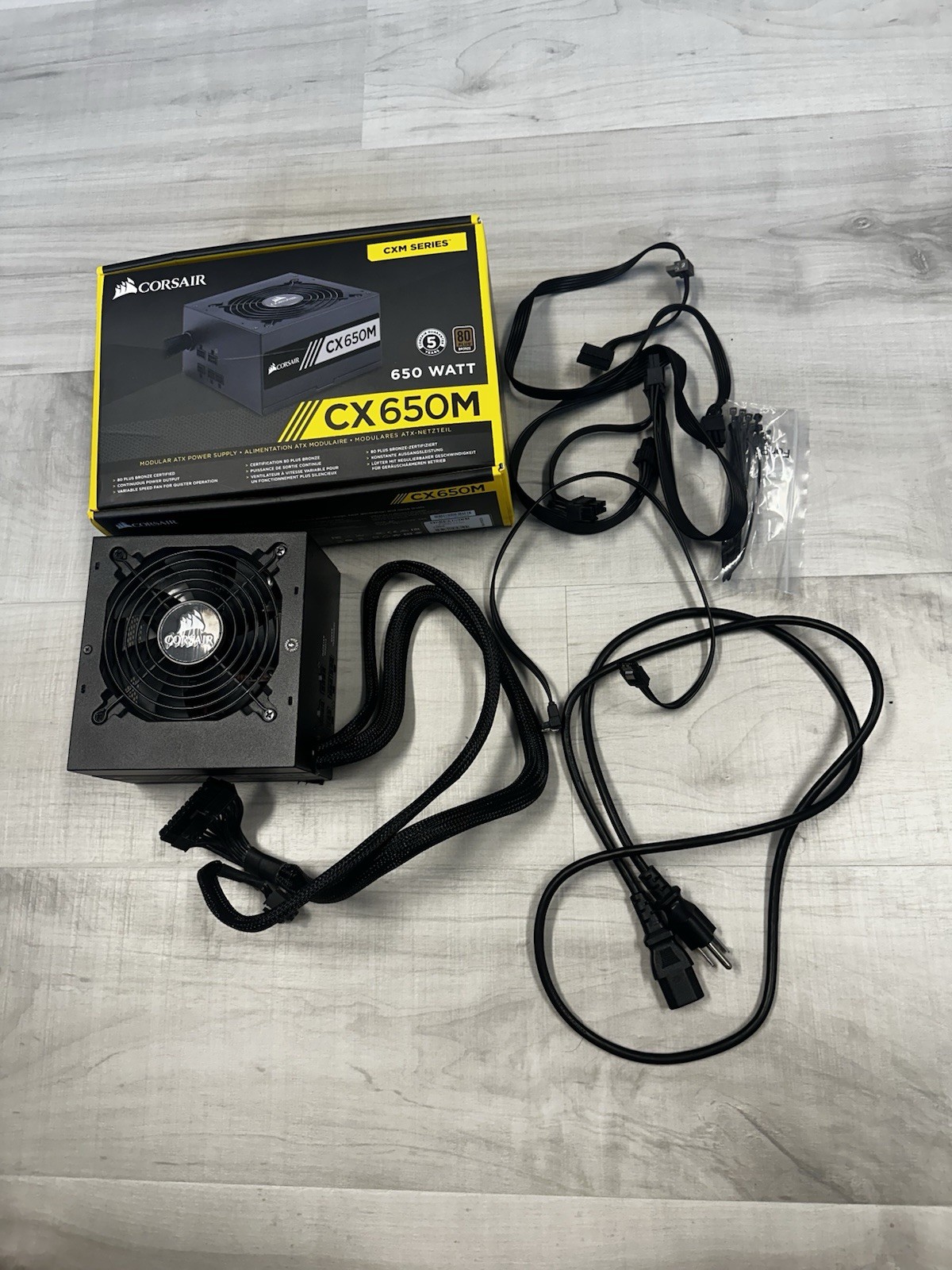 Corsair CX650M 650W 80+ Bronze Modular ATX Power Supply W/ Box Used 