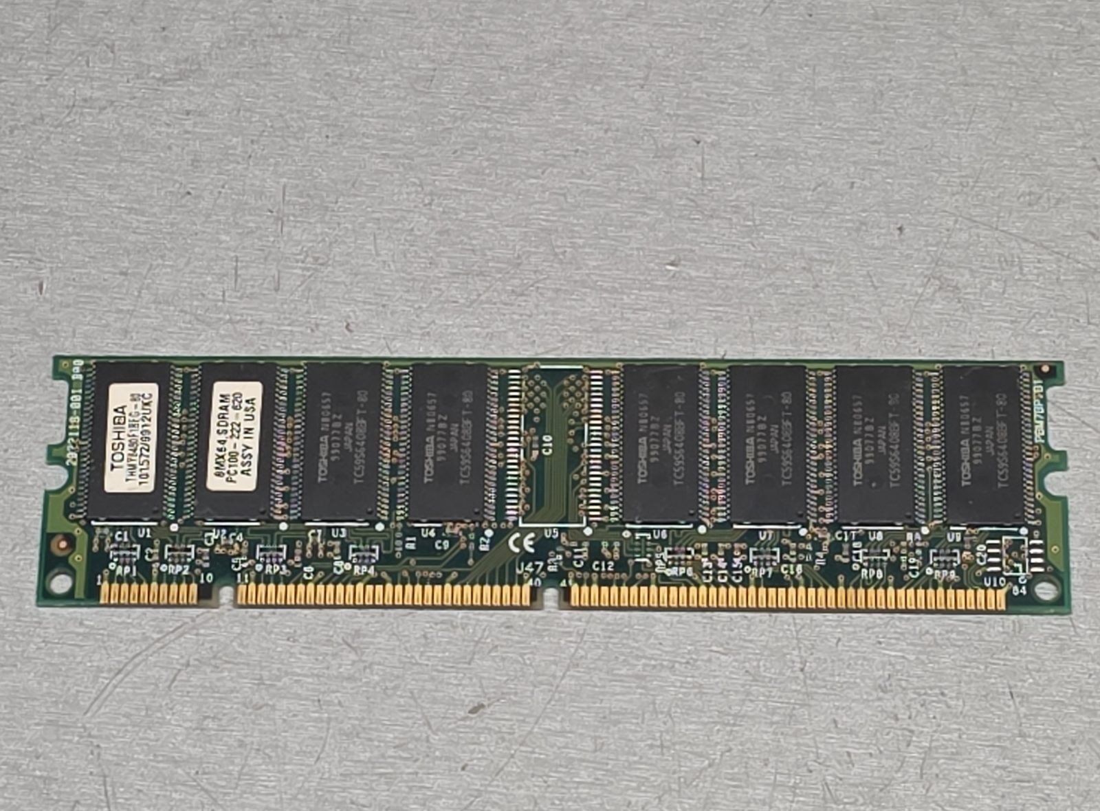 Toshiba 64MB PC100 SDRAM 168-Pin DIMM 8Mx64 Desktop Memory Module