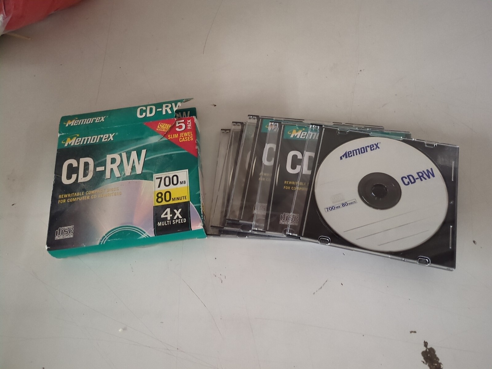 Memorex /  700MB / 80 Min / CD-RW Disc / Box of 5 package wear