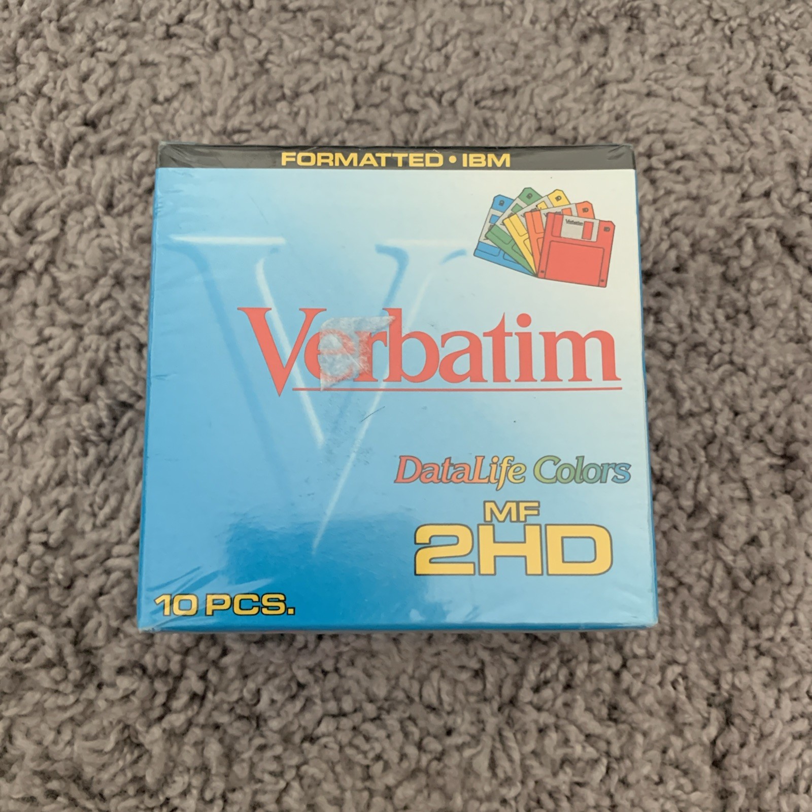Verbatim 1.44Mb 3.5" MF 2HD High Density Formatted Datalife Color IBM Box of 10 