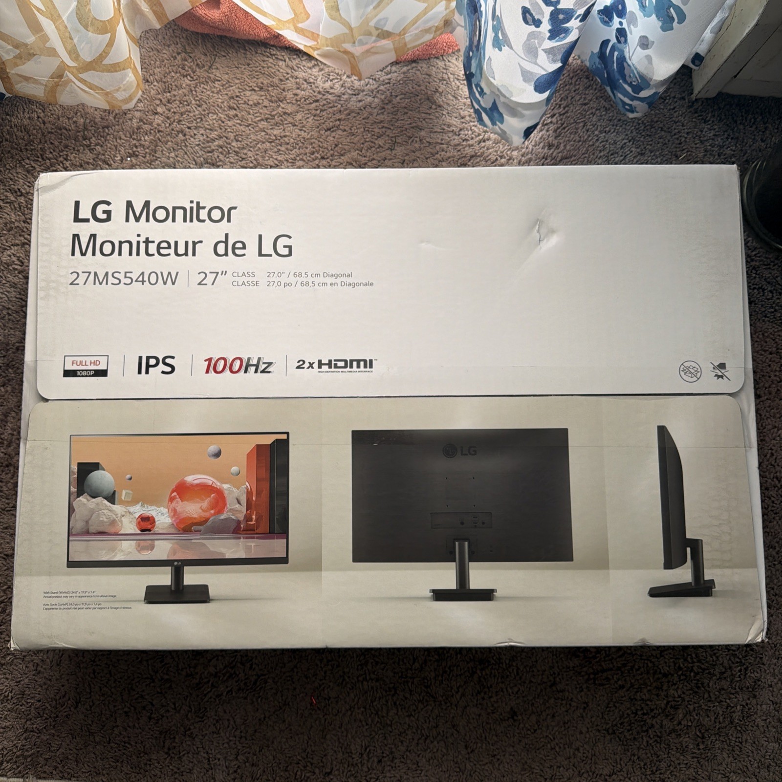 LG  27MS540W-B 27" IPS 1080p FHD 100Hz Computer Monitor New in Box 