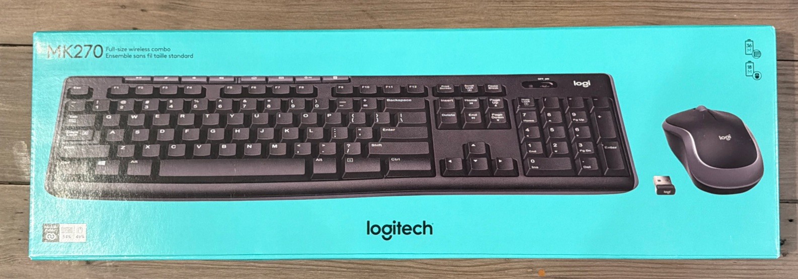 Logitech MK270 Full Size Wireless Keyboard and Mouse Combo complete Sealed