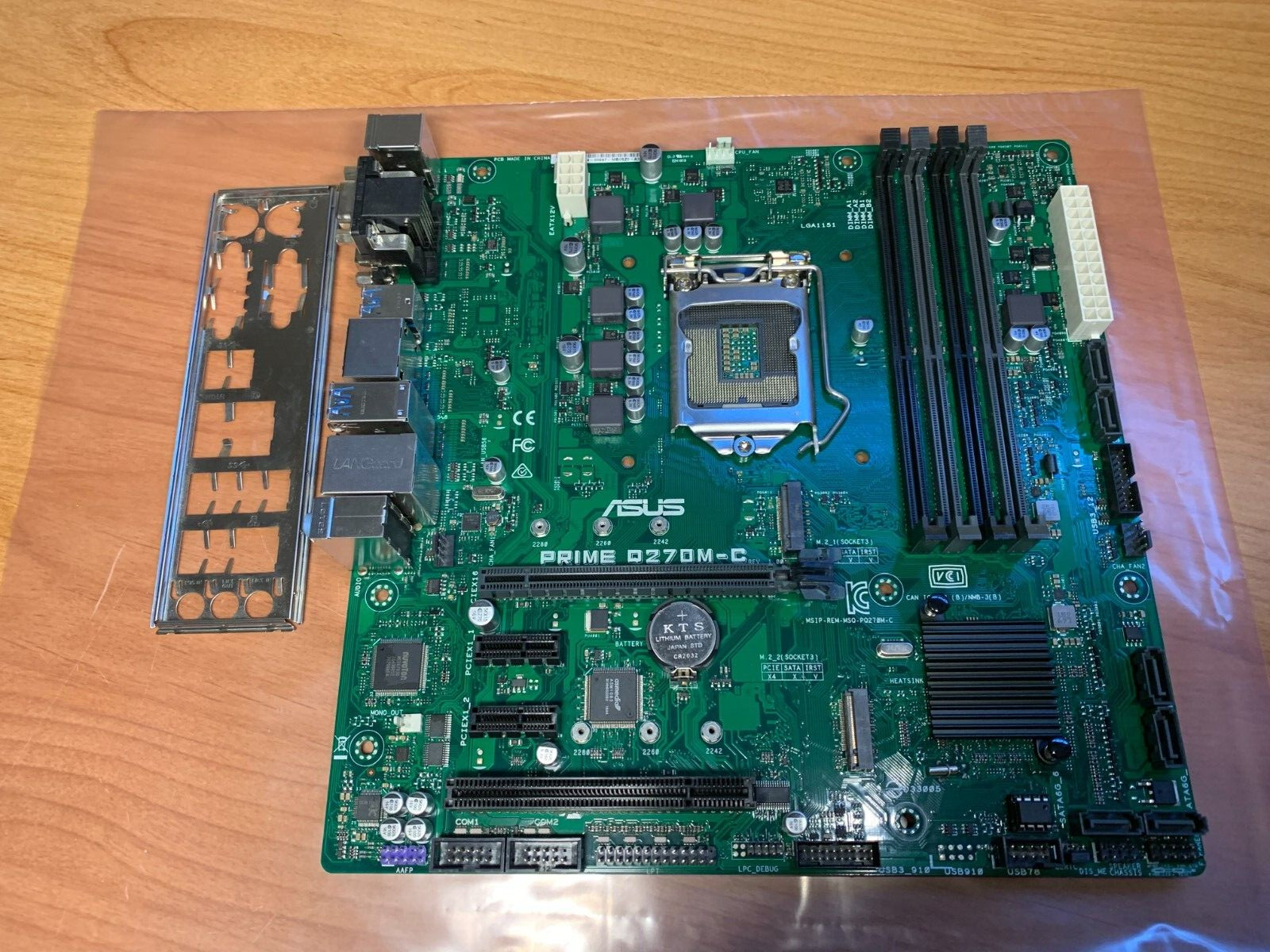 ASUS Prime Q270M-C Motherboard Intel LGA1151 Socket with IO Plate (TESTED)