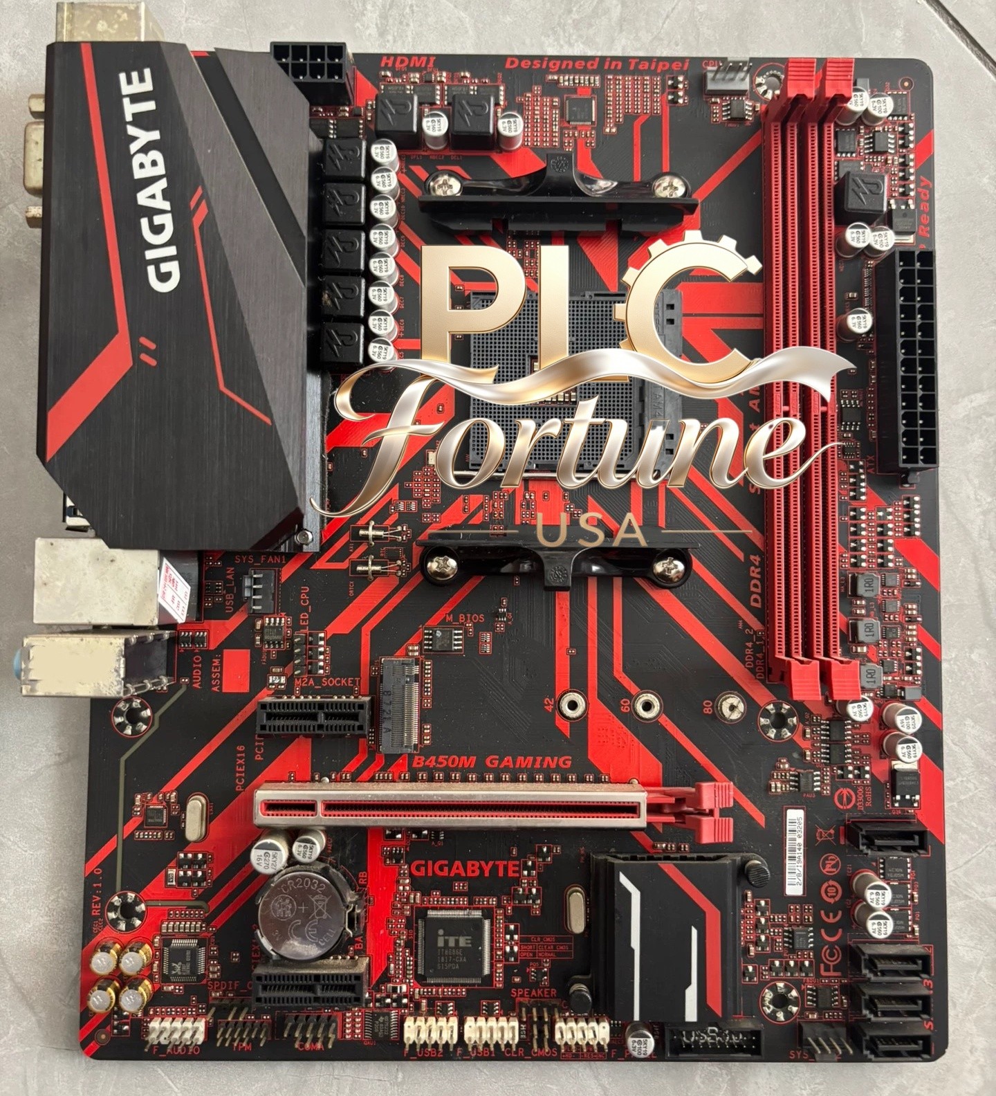 Used Gigabyte B450M GAMING AM4 AMD B450 SATA 6Gb/s HDMI Micro ATX Motherboard