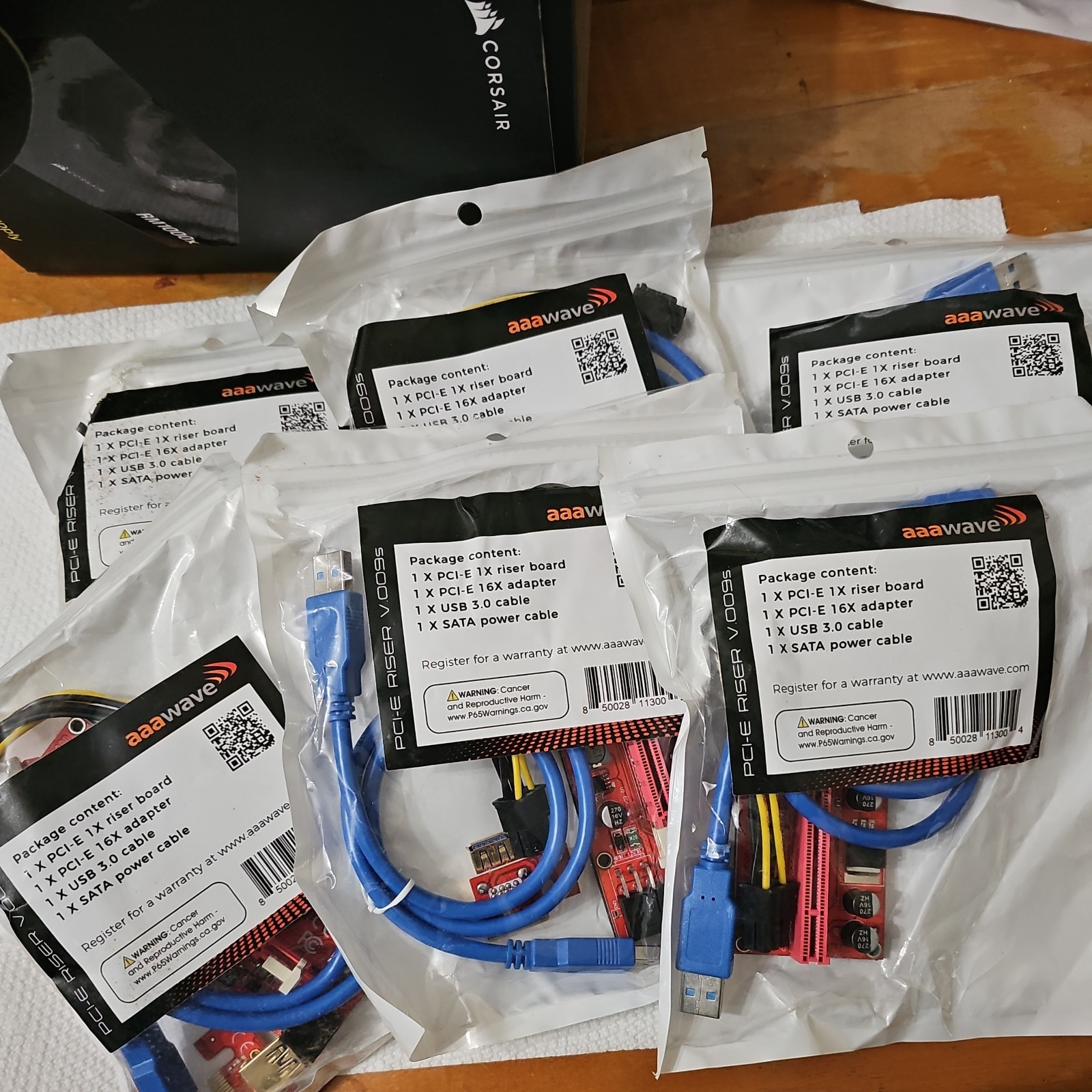AAAwave (6) PCI-E 1X to USB 3.0 GPU Mining Risers PCIe
